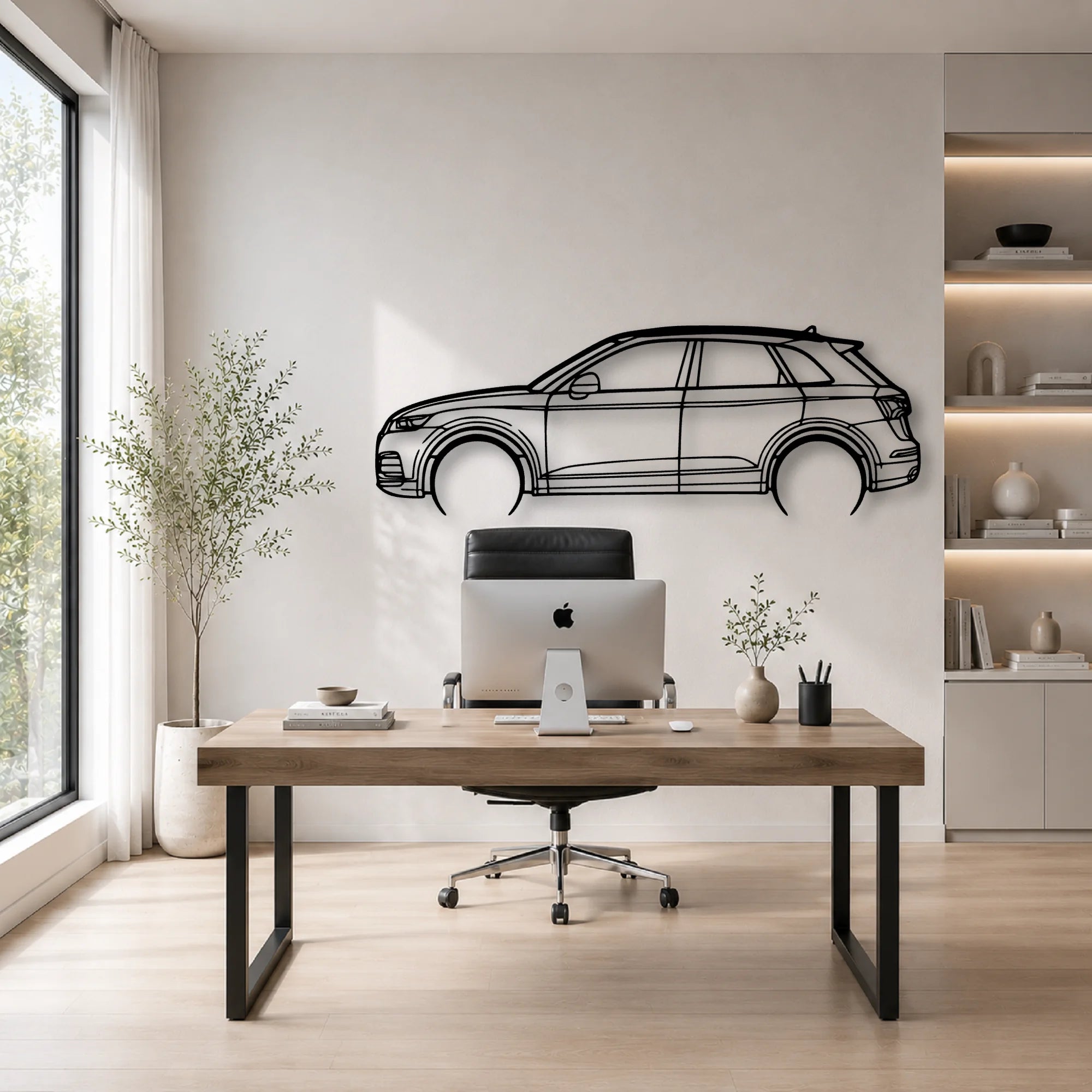 SQ5 2018 Classic Silhouette Metal Wall Art - Automotive Garage Decor
