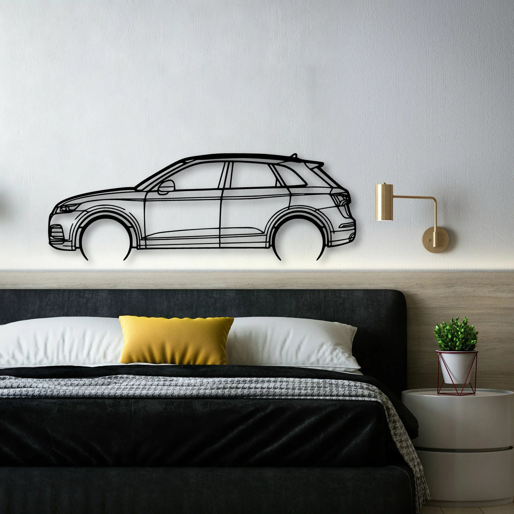 SQ5 2018 Classic Silhouette Metal Wall Art - Automotive Garage Decor