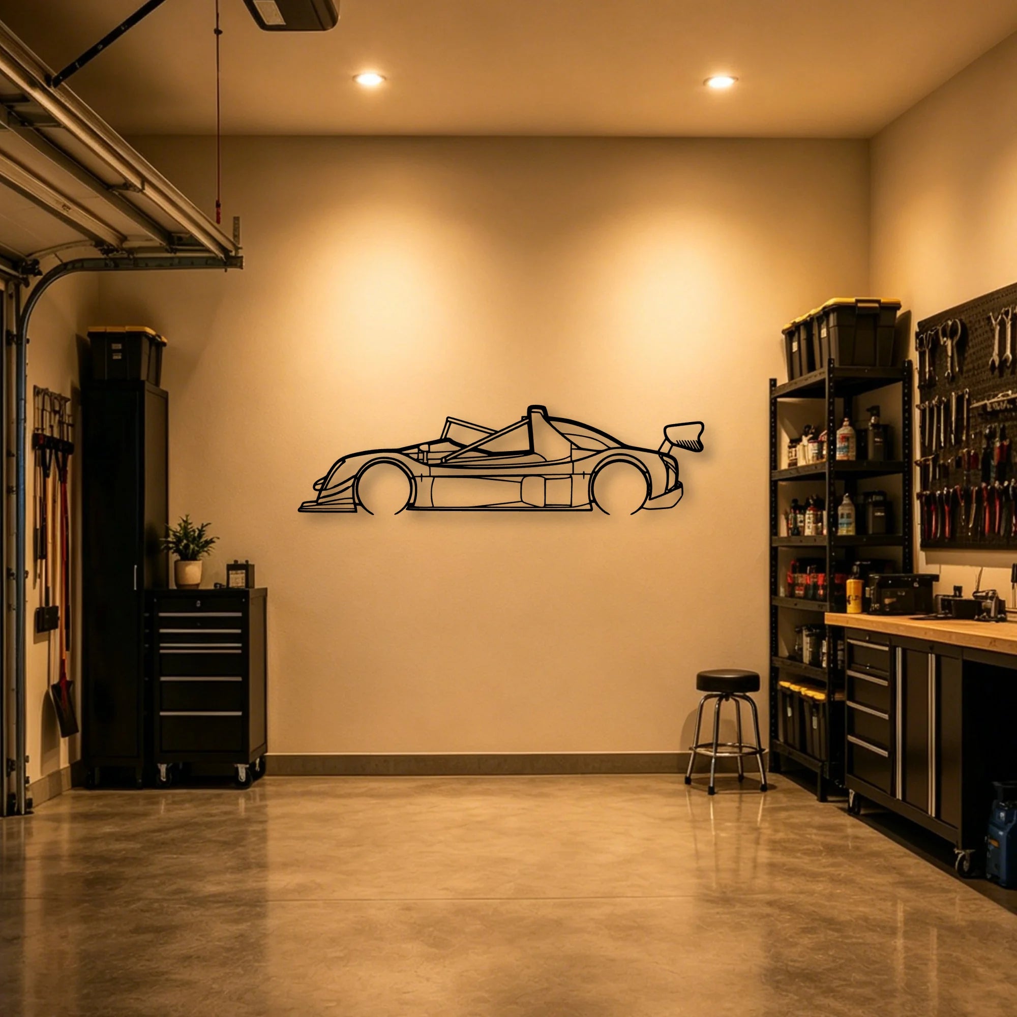 SR10 Classic Silhouette Metal Wall Art - Automotive Garage Decor