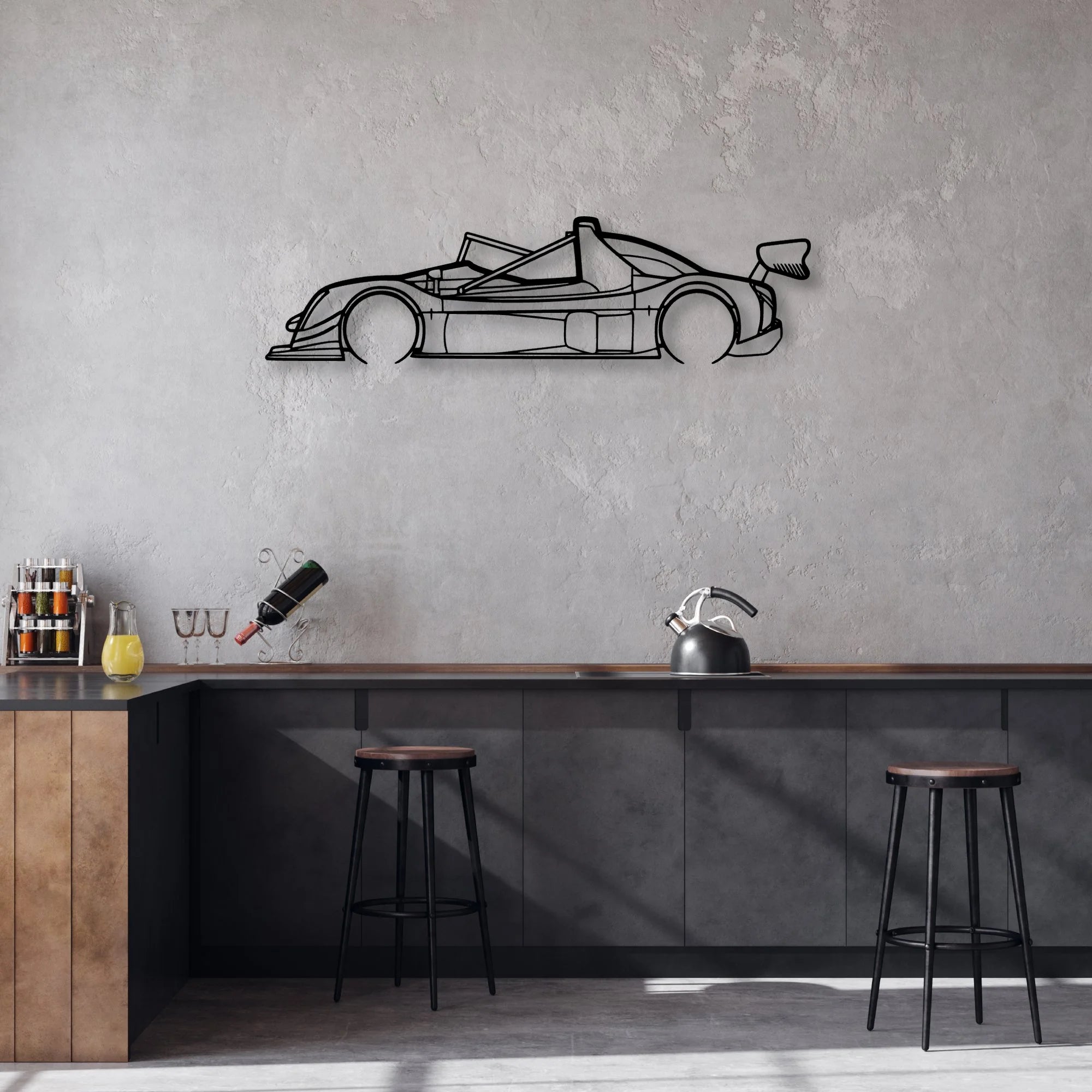 SR10 Classic Silhouette Metal Wall Art - Automotive Garage Decor
