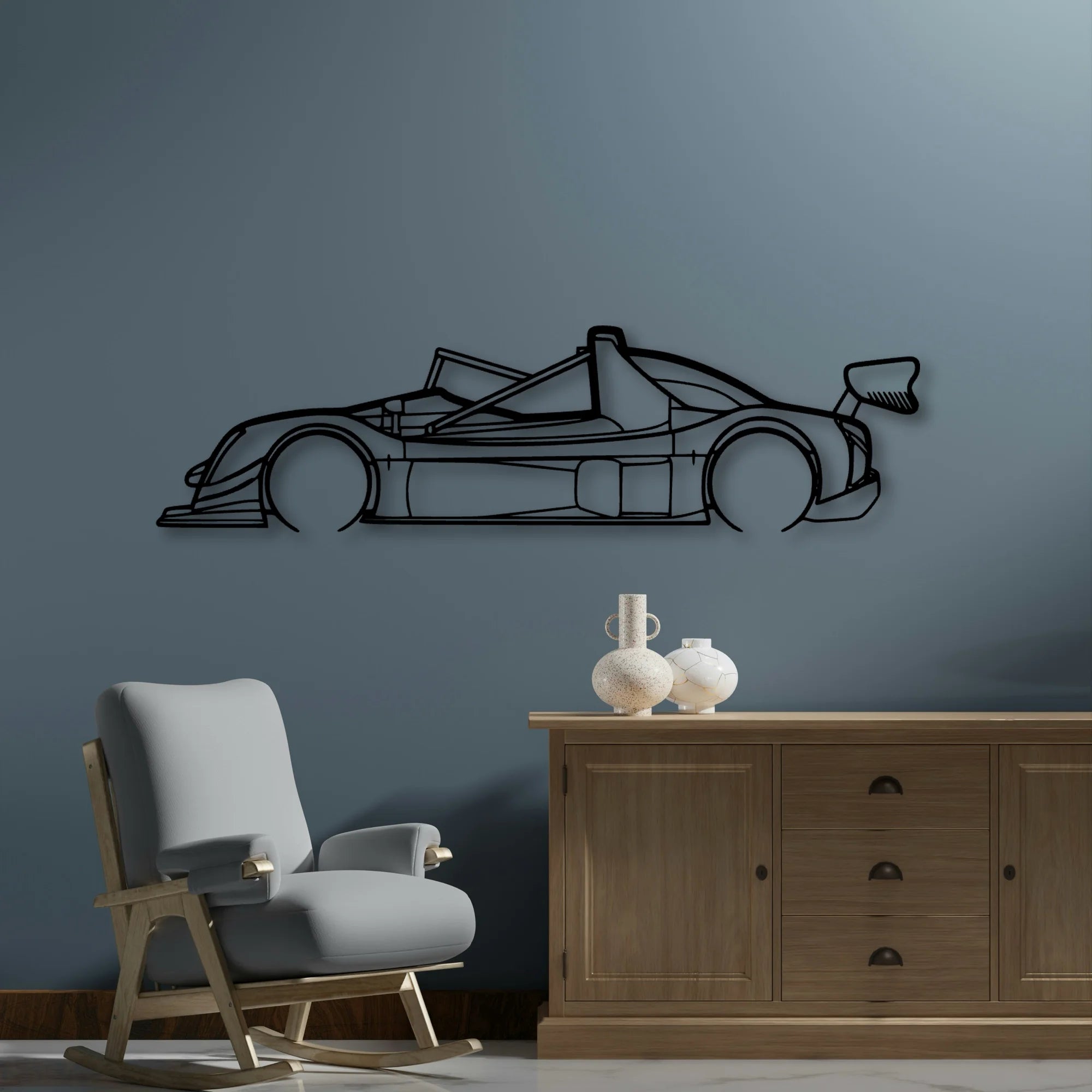 SR10 Classic Silhouette Metal Wall Art - Automotive Garage Decor