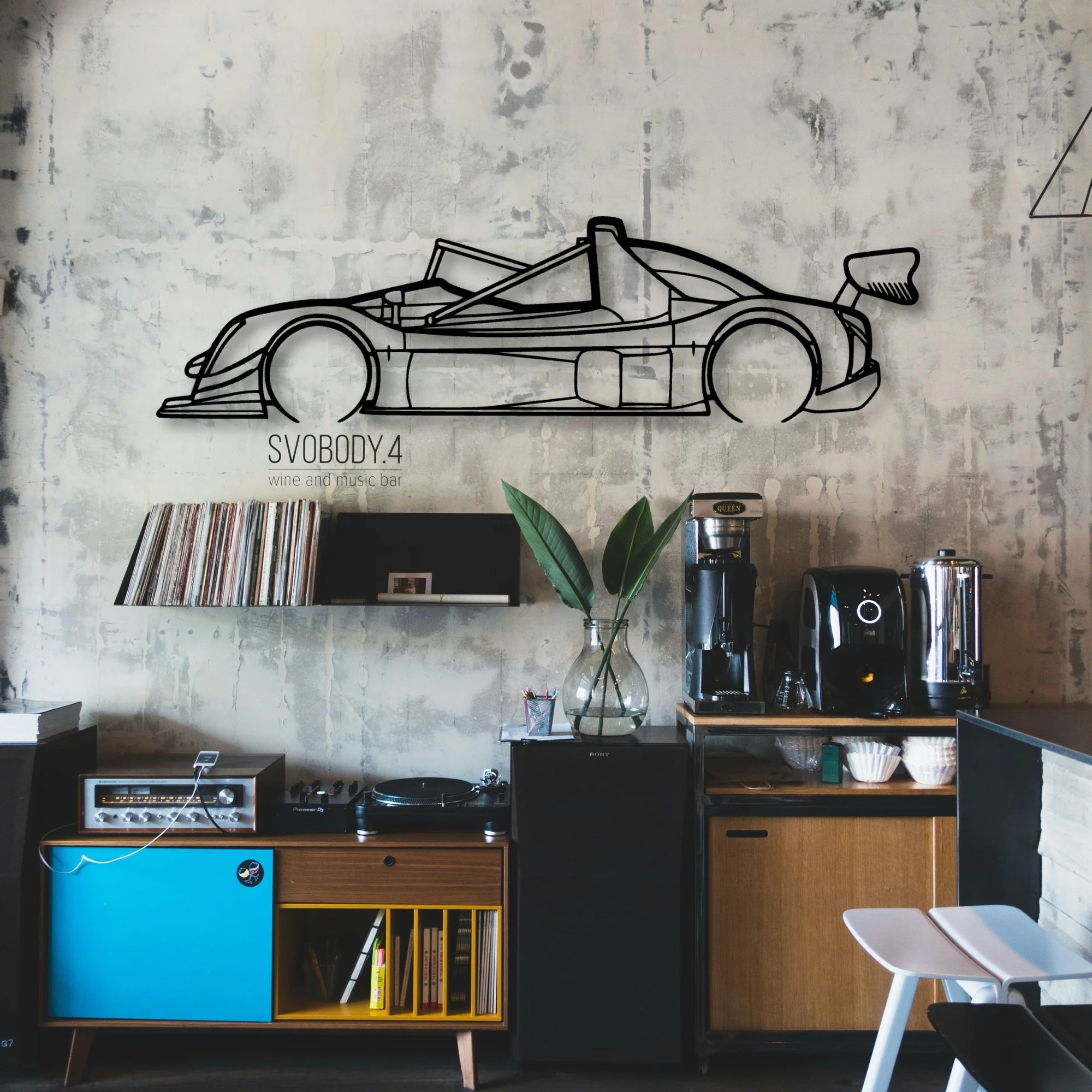 SR10 Classic Silhouette Metal Wall Art - Automotive Garage Decor