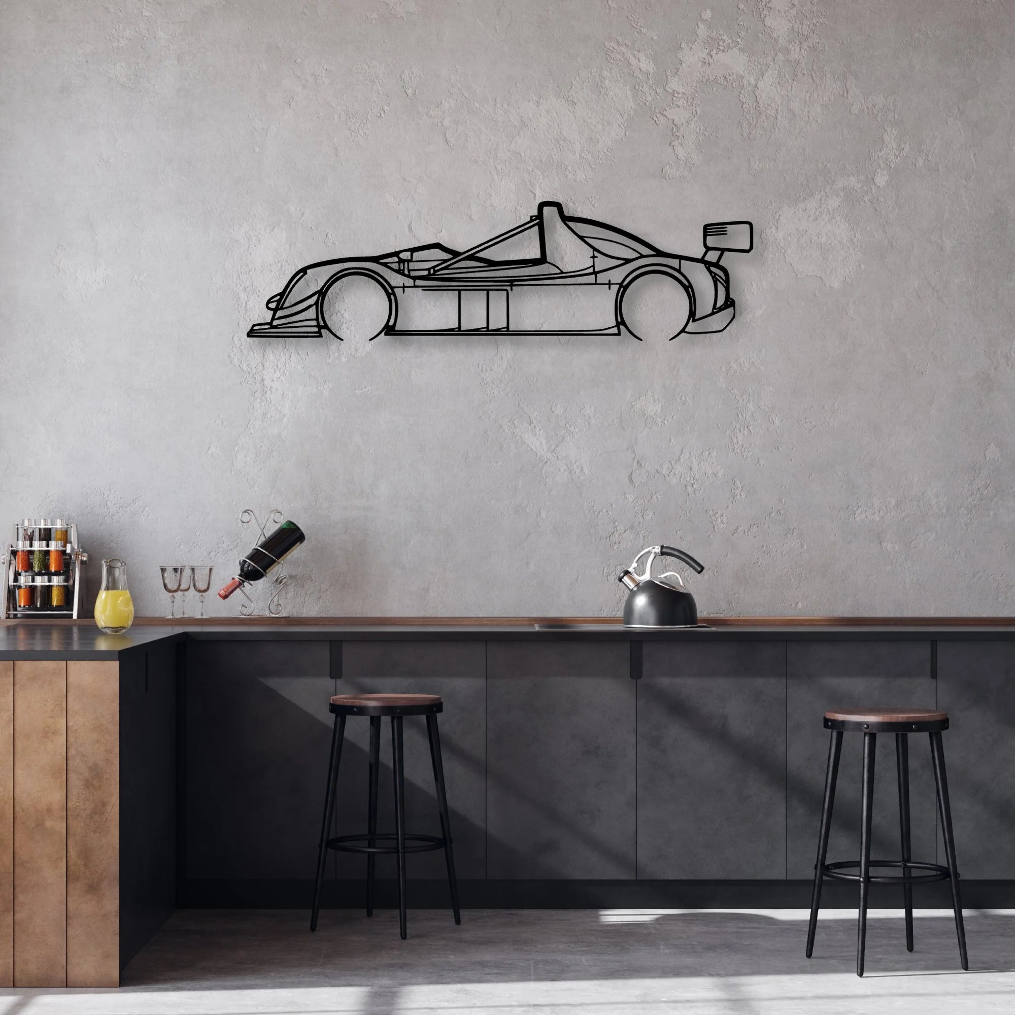 SR8 Classic Silhouette Metal Wall Art - Automotive Garage Decor
