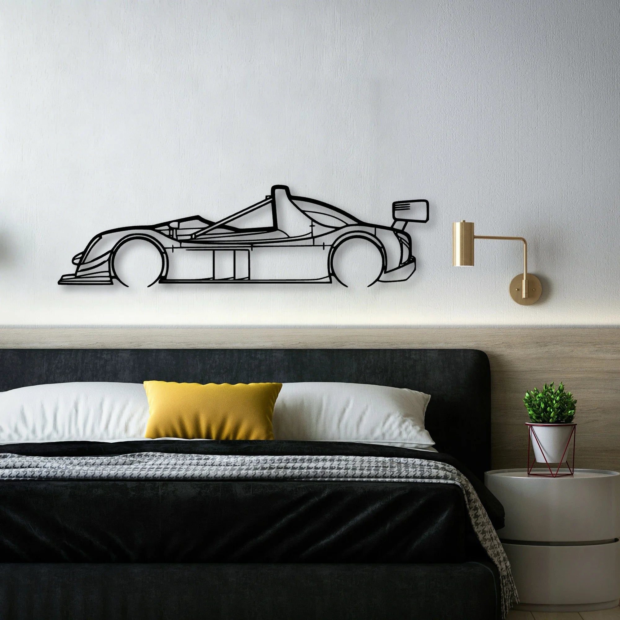 SR8 Classic Silhouette Metal Wall Art - Automotive Garage Decor