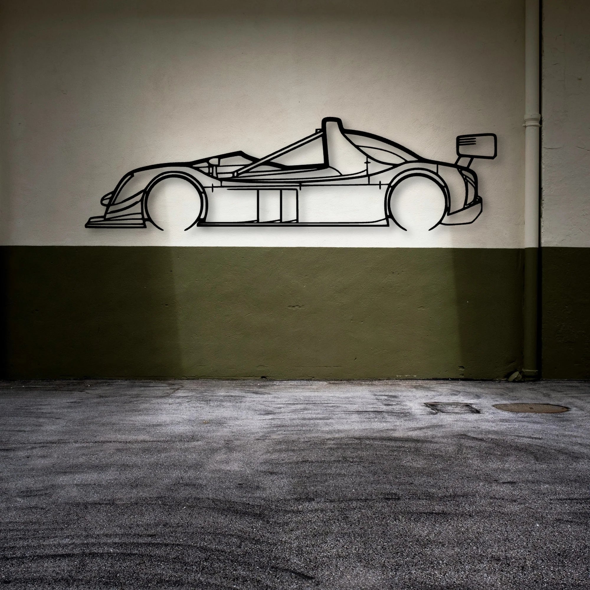 SR8 Classic Silhouette Metal Wall Art - Automotive Garage Decor