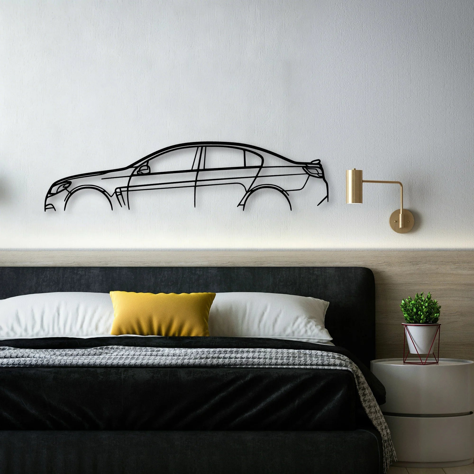 SS Classic Silhouette Metal Wall Art - Automotive Garage Decor