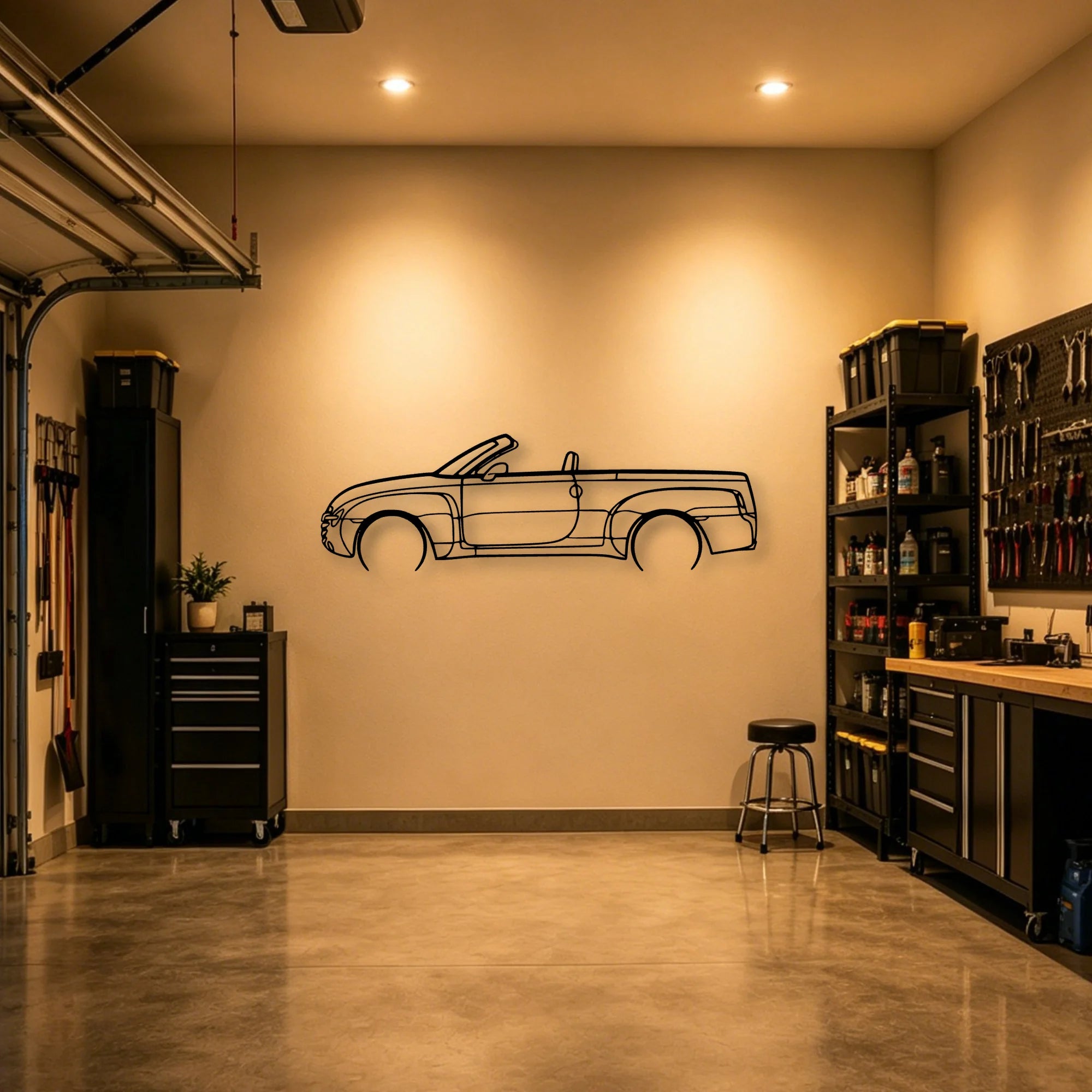 SSR 2 Classic Silhouette Metal Wall Art - Automotive Garage Decor