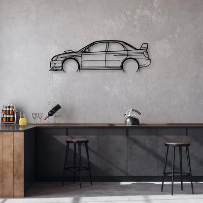 STI GD Classic Silhouette Metal Wall Art - Automotive Garage Decor