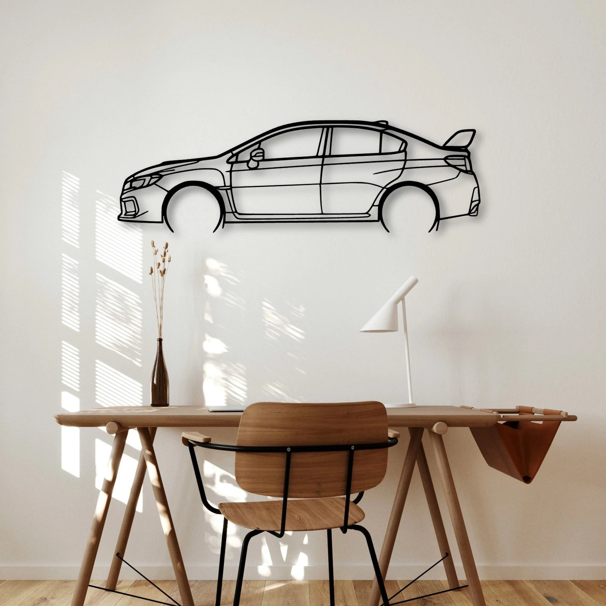 STI VA 2 Classic Silhouette Metal Wall Art - Automotive Garage Decor