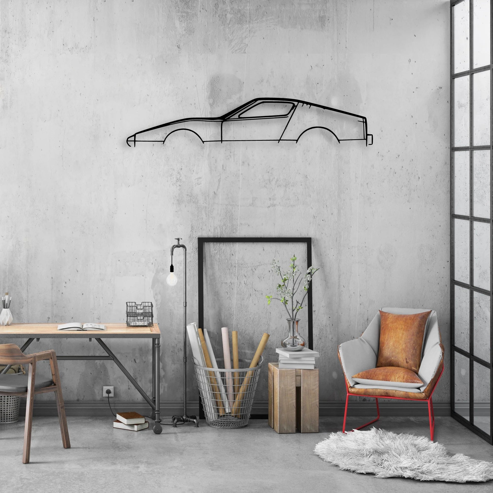 SV1 Classic Silhouette Metal Wall Art - Automotive Garage Decor