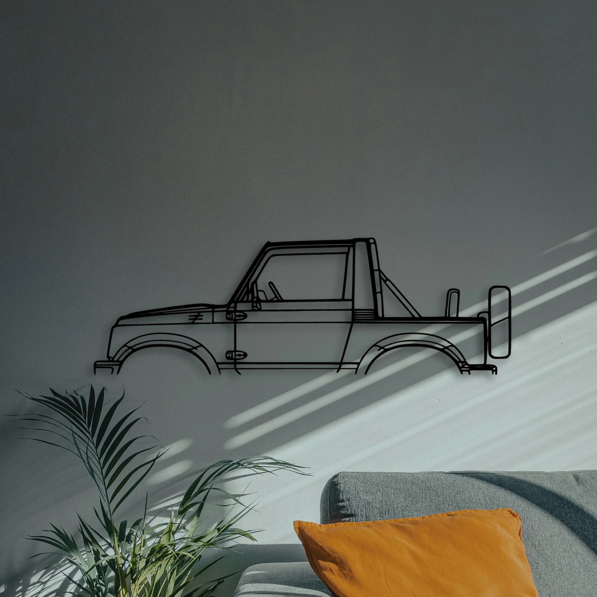 Samurai 1988 Classic Silhouette Metal Wall Art - Automotive Garage Decor