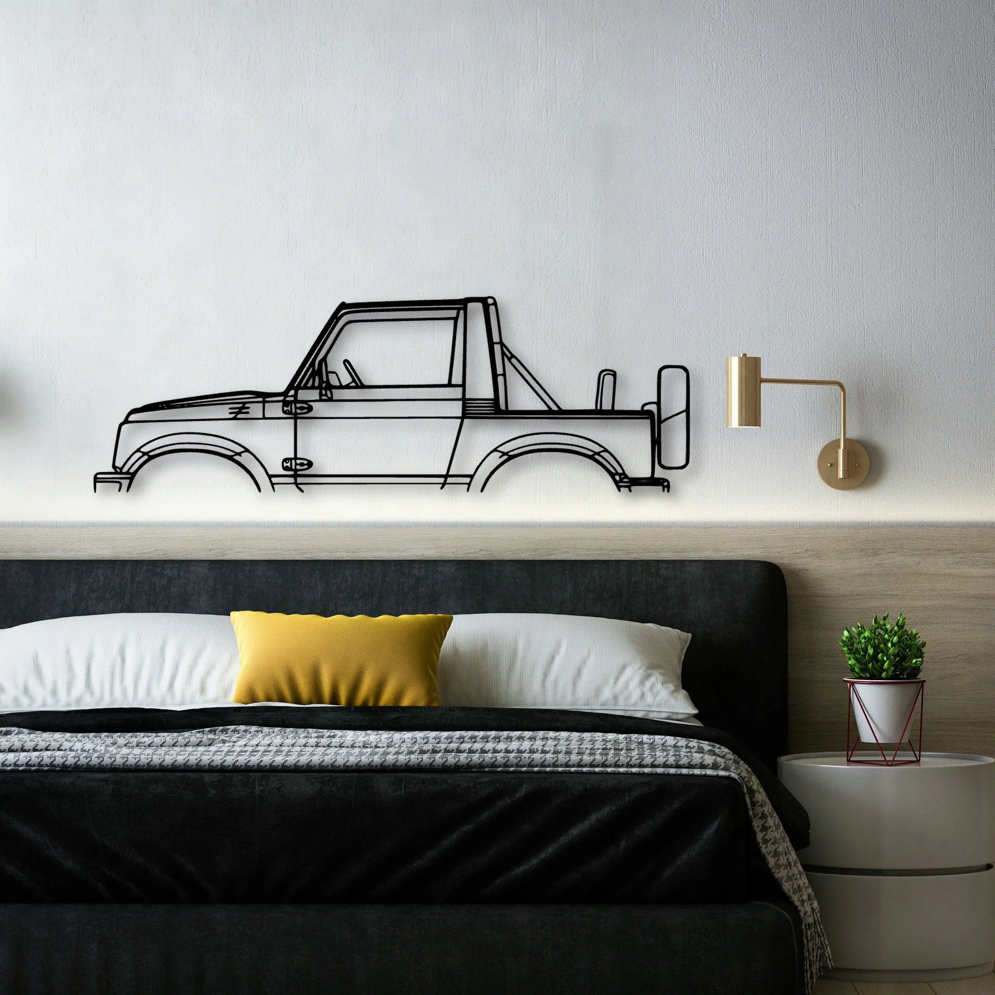 Samurai 1988 Classic Silhouette Metal Wall Art - Automotive Garage Decor