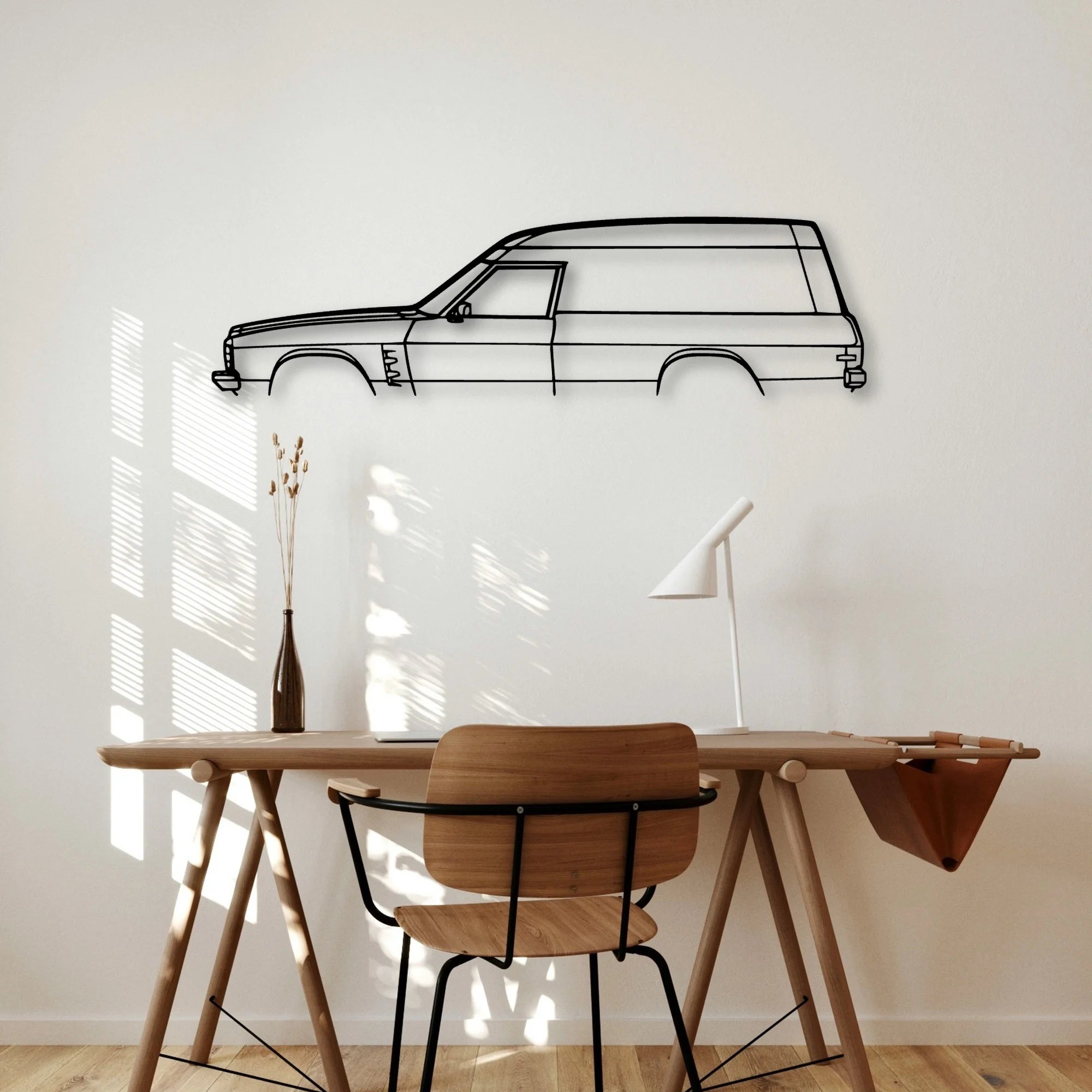 Sandman Panelvan 1975 Classic Silhouette Metal Wall Art - Automotive Garage Decor