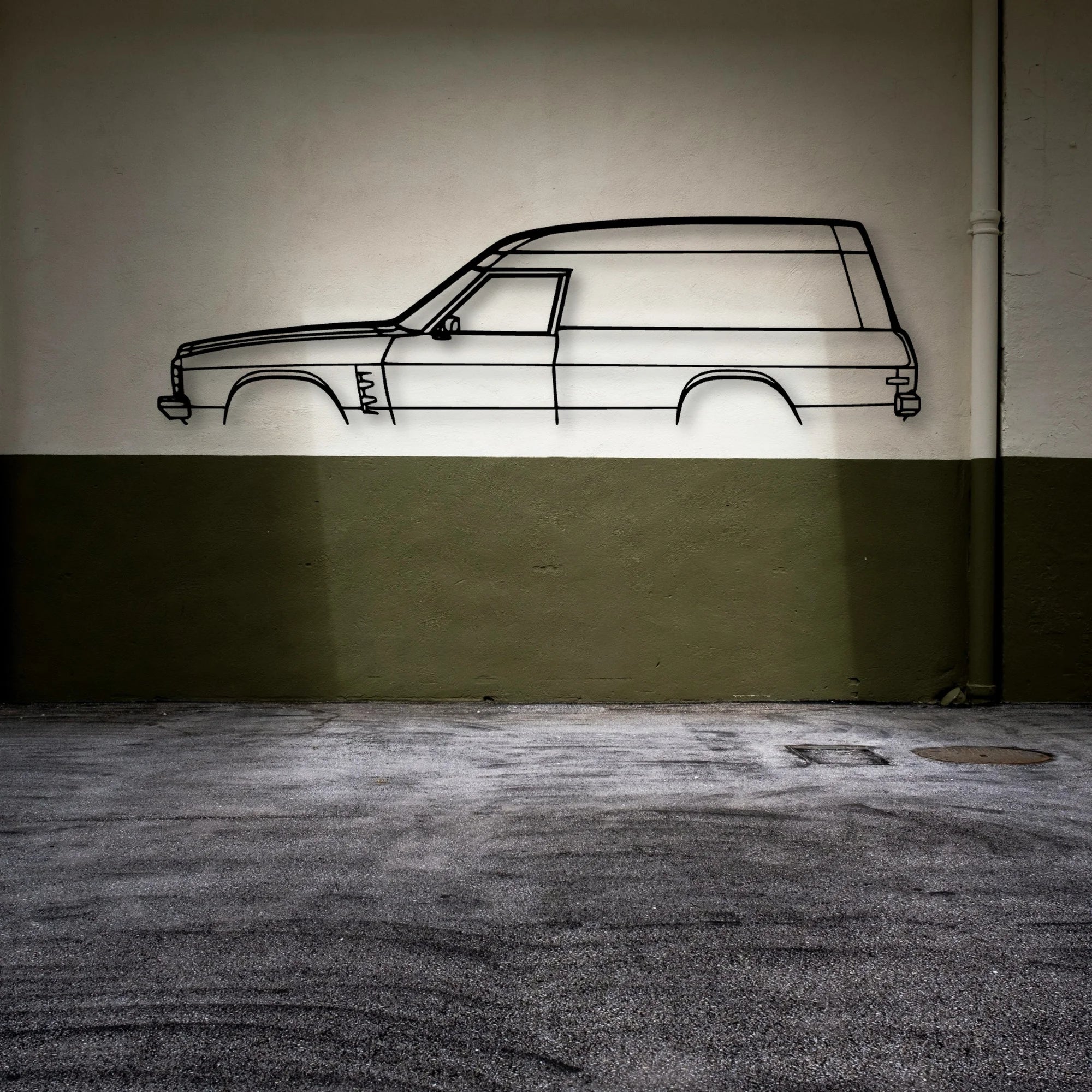 Sandman Panelvan 1975 Classic Silhouette Metal Wall Art - Automotive Garage Decor