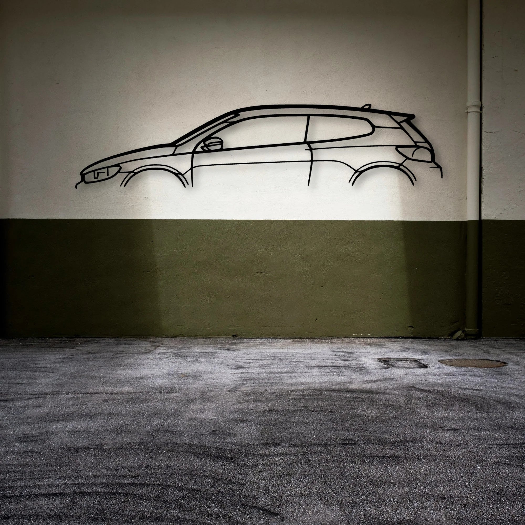 Scirocco 2008 Classic Silhouette Metal Wall Art - Automotive Garage Decor