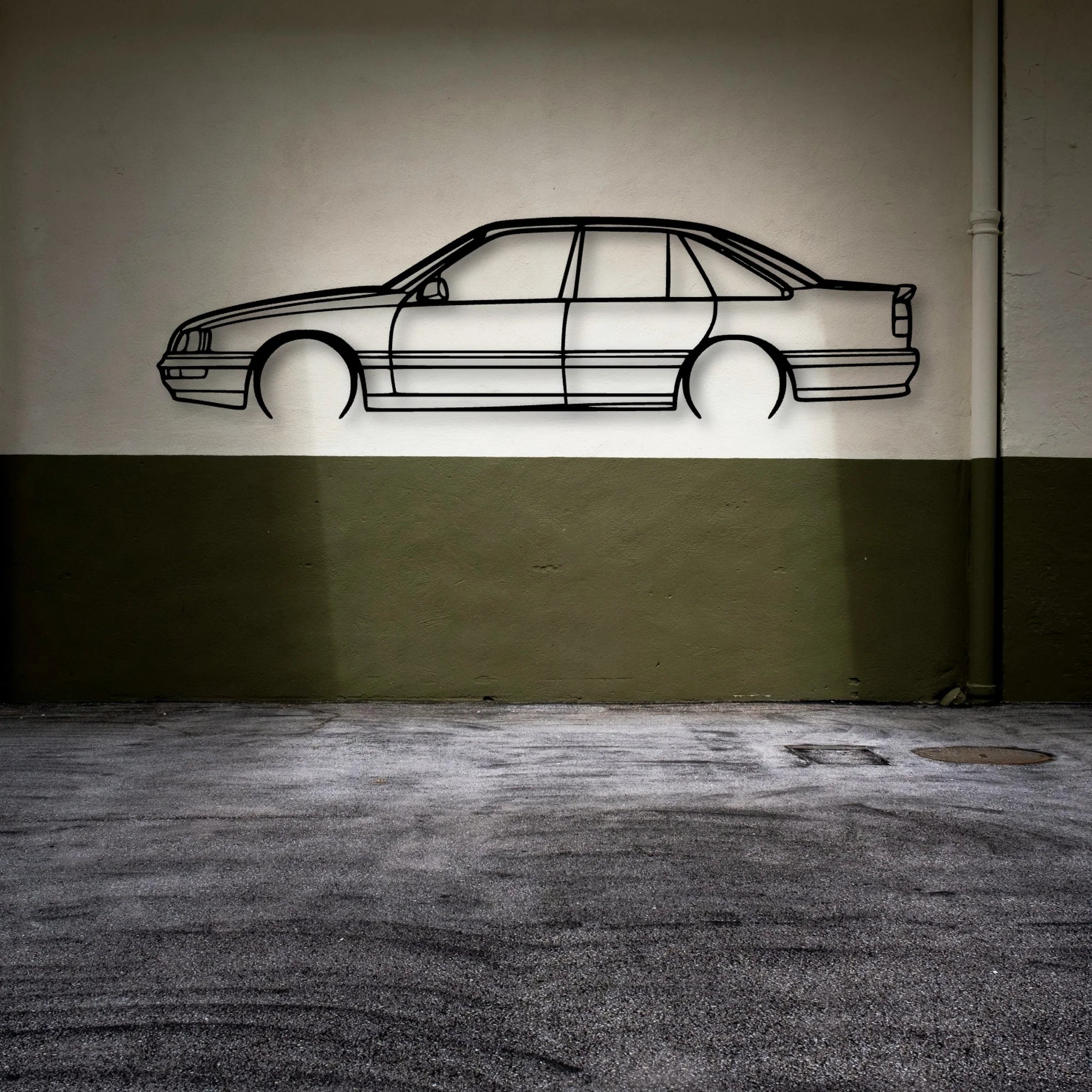 Senator 1989 Classic Silhouette Metal Wall Art - Automotive Garage Decor