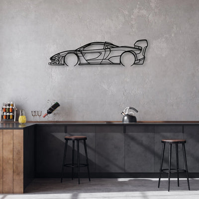 Senna GTR Classic Silhouette Metal Wall Art - Automotive Garage Decor