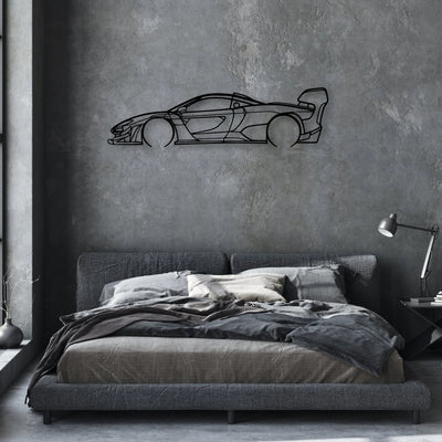 Senna GTR Classic Silhouette Metal Wall Art - Automotive Garage Decor