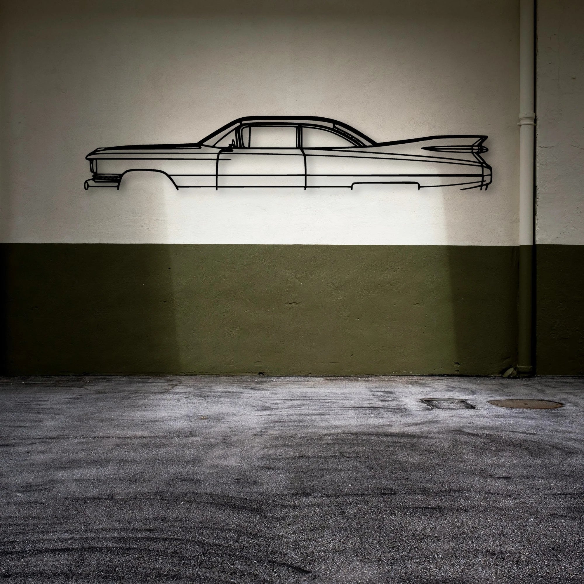 Series 62 1959 Classic Silhouette Metal Wall Art - Automotive Garage Decor