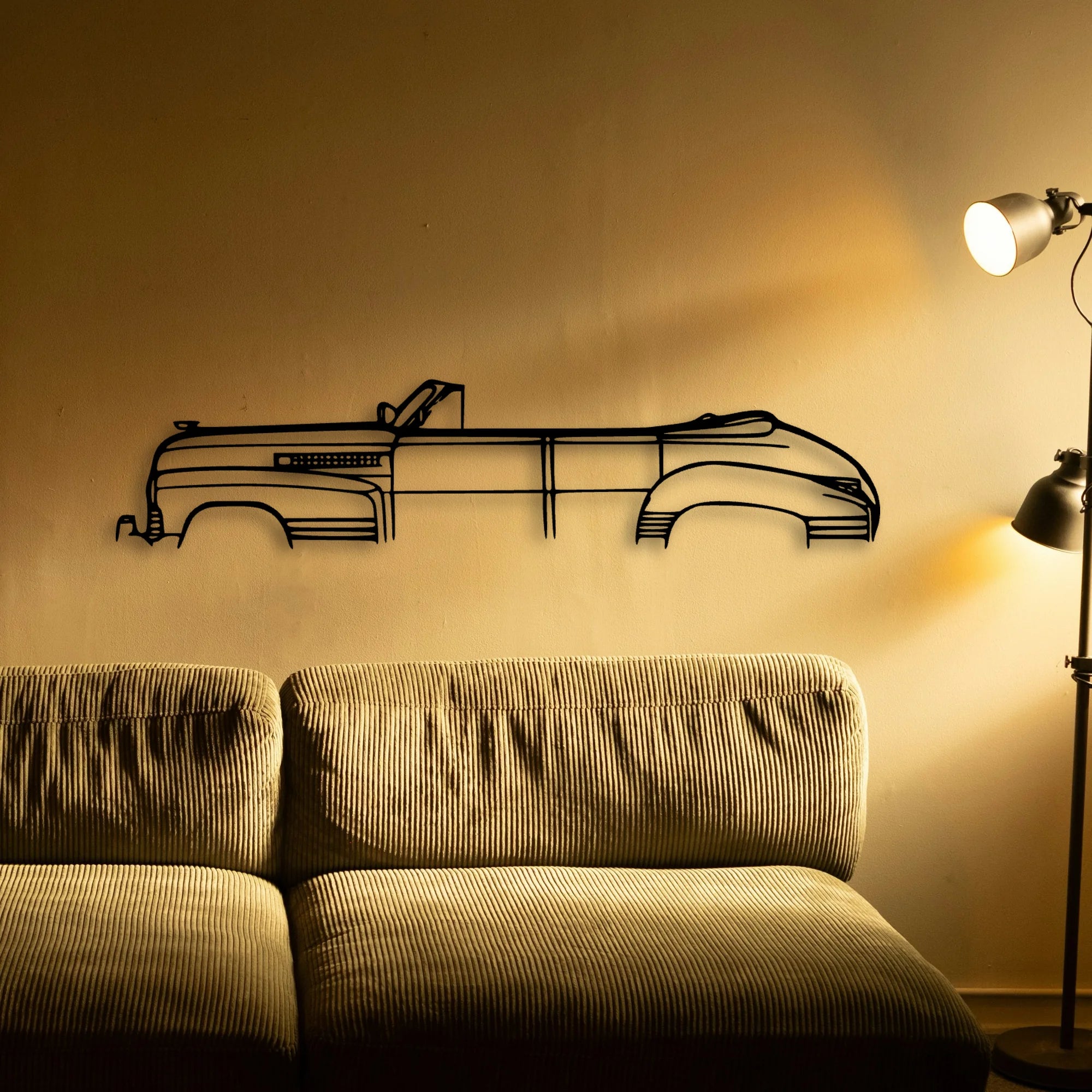 Series 62 Convertible 1941 Classic Silhouette Metal Wall Art - Automotive Garage Decor
