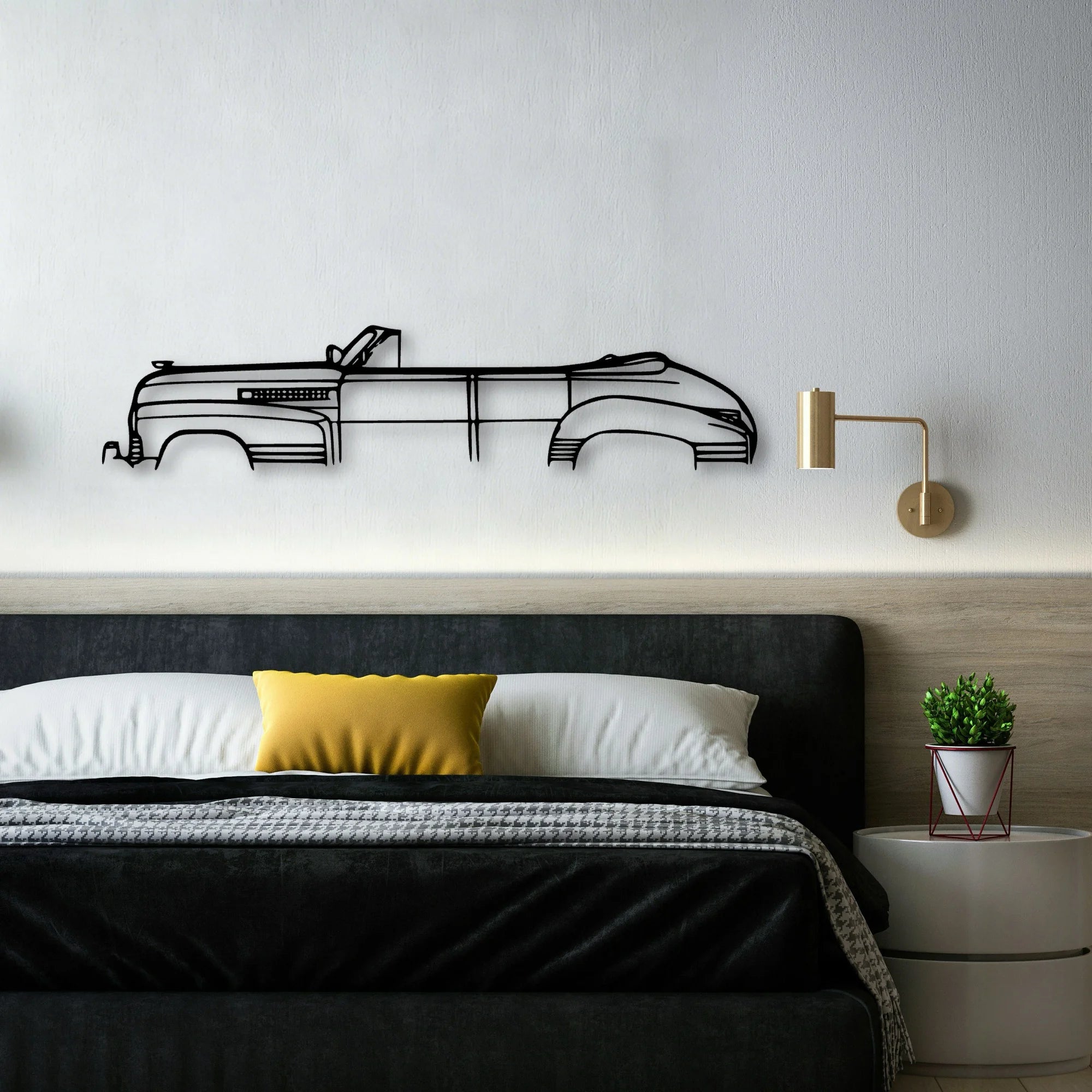 Series 62 Convertible 1941 Classic Silhouette Metal Wall Art - Automotive Garage Decor