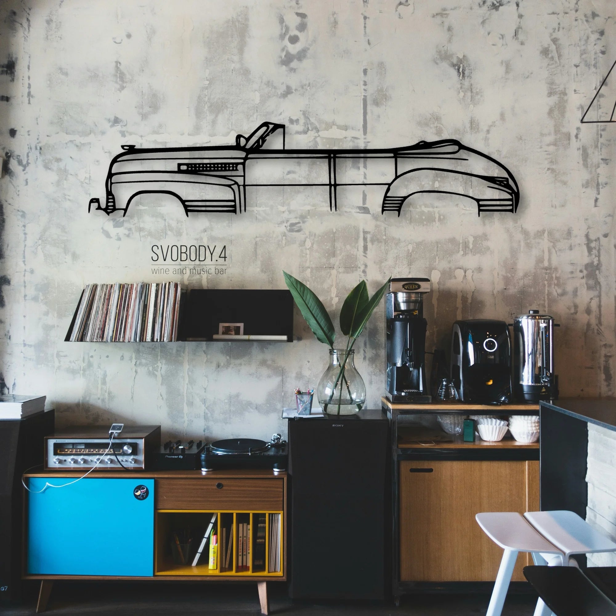 Series 62 Convertible 1941 Classic Silhouette Metal Wall Art - Automotive Garage Decor