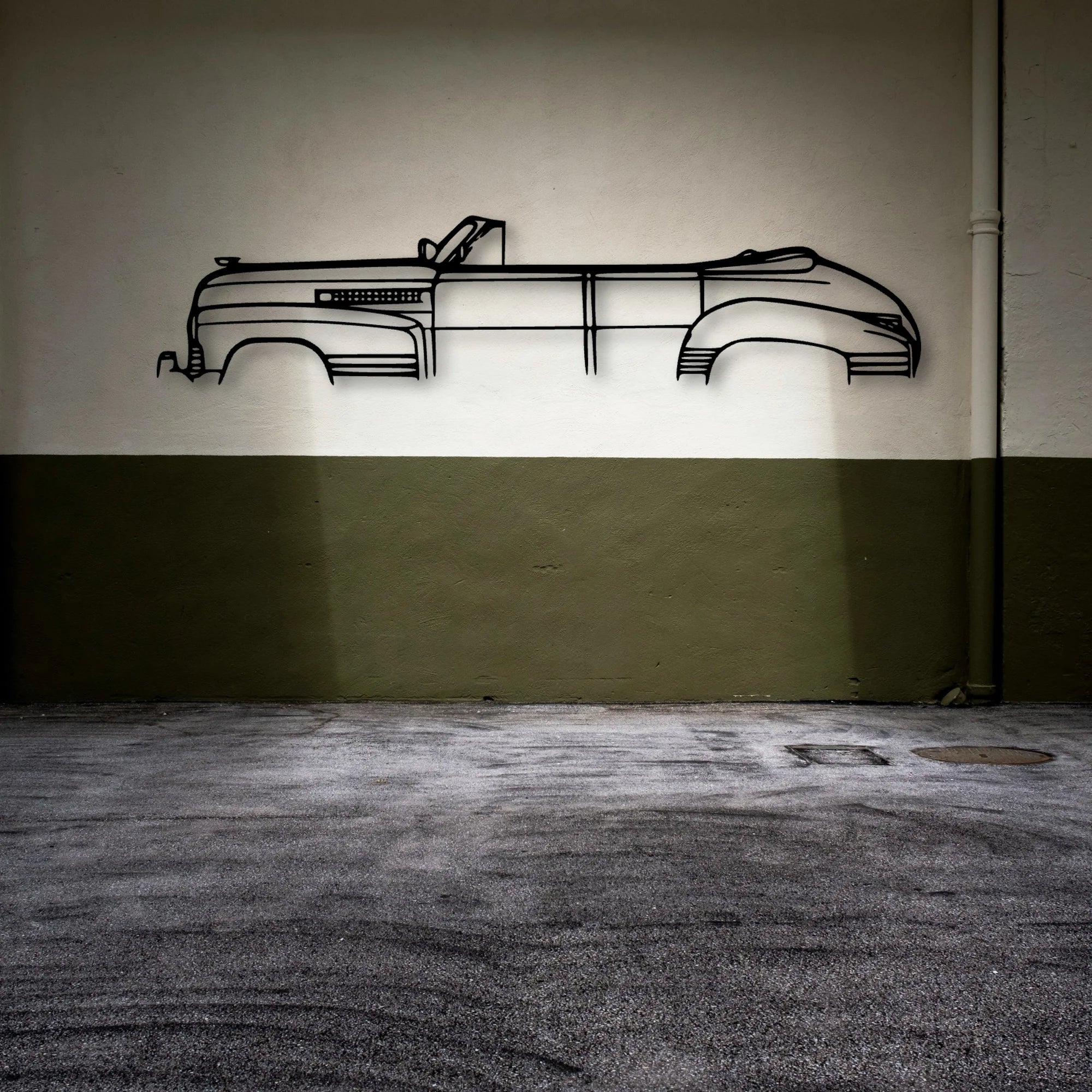 Series 62 Convertible 1941 Classic Silhouette Metal Wall Art - Automotive Garage Decor