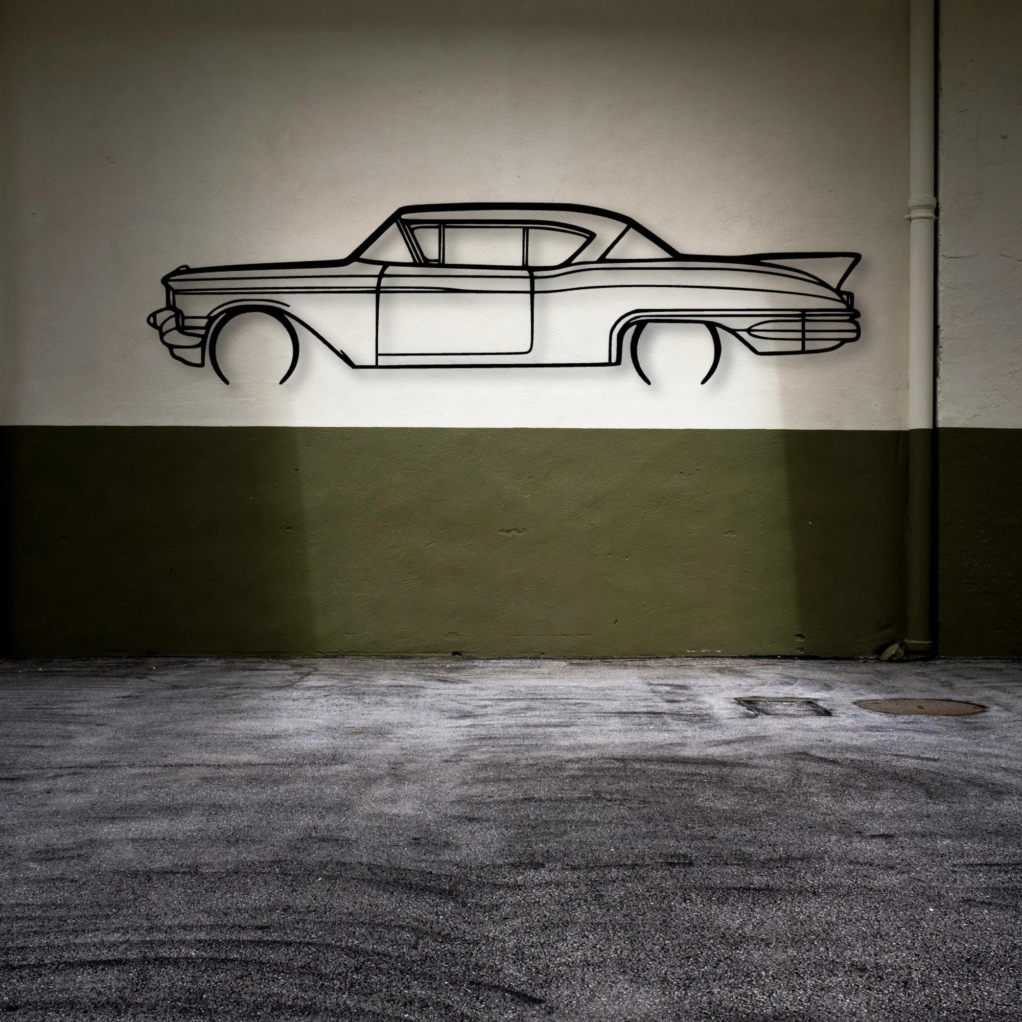 Sev 1957 Classic Silhouette Metal Wall Art - Automotive Garage Decor