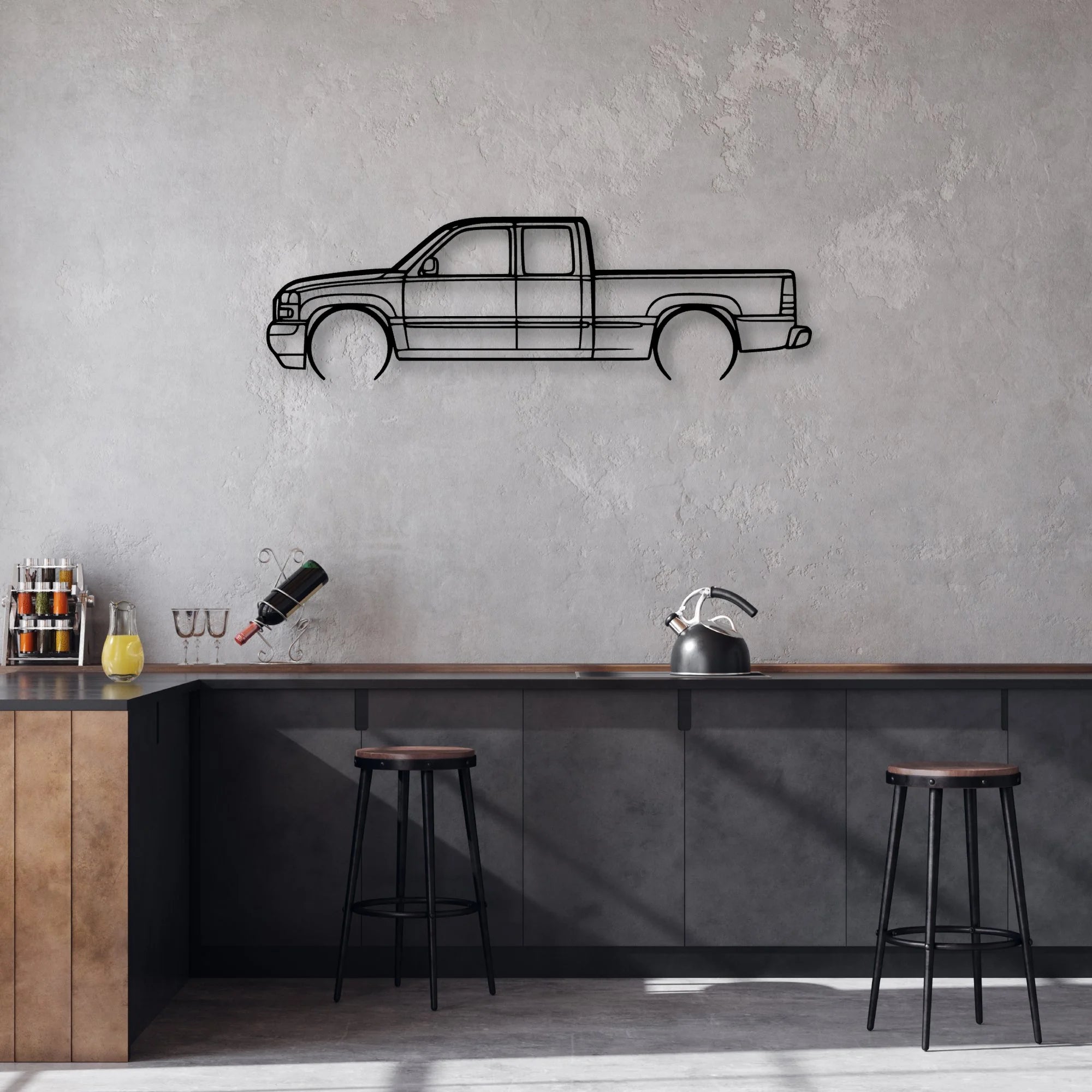 Sierra Classic Silhouette Metal Wall Art - Automotive Garage Decor