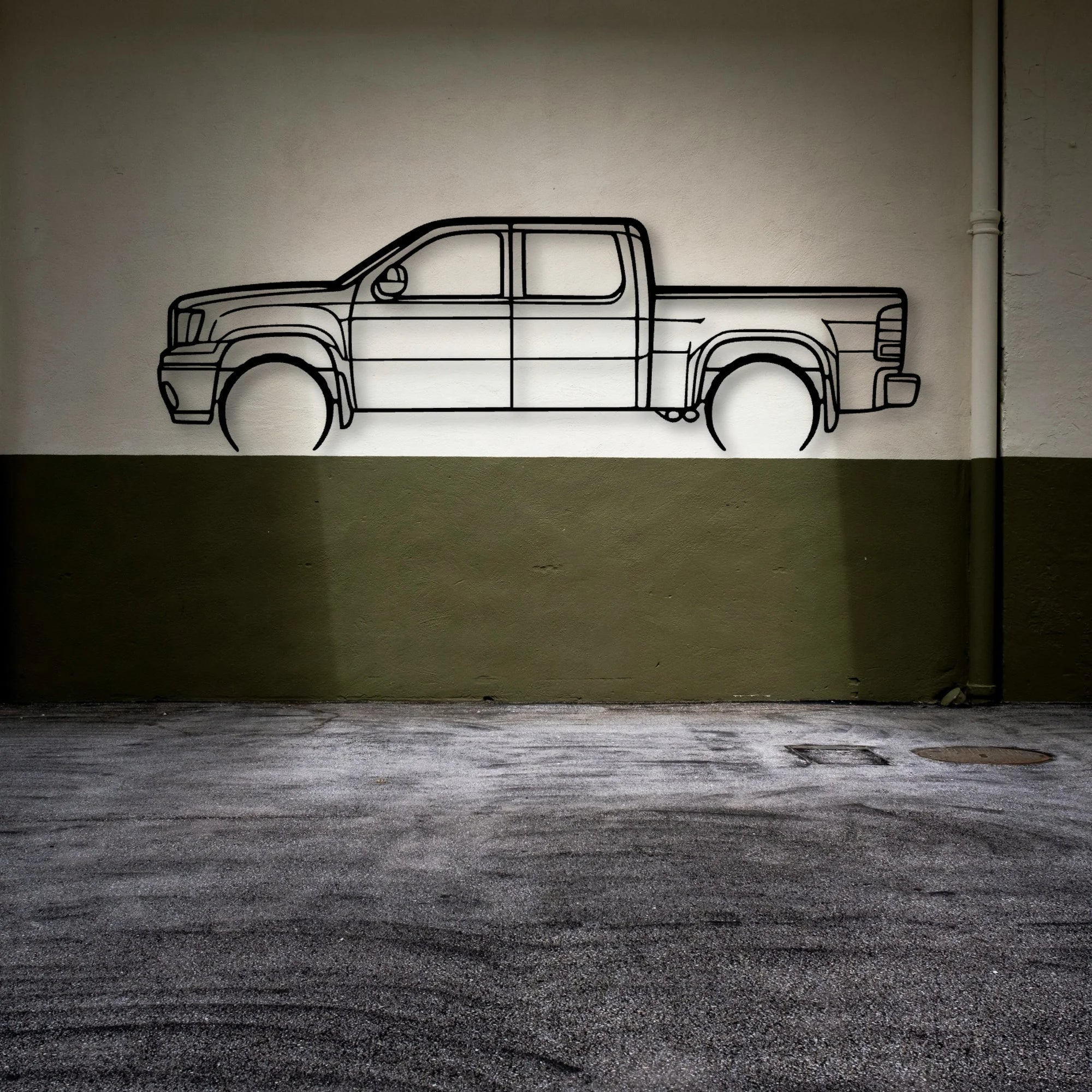 Sierra 1500 2013 Classic Silhouette Metal Wall Art - Automotive Garage Decor
