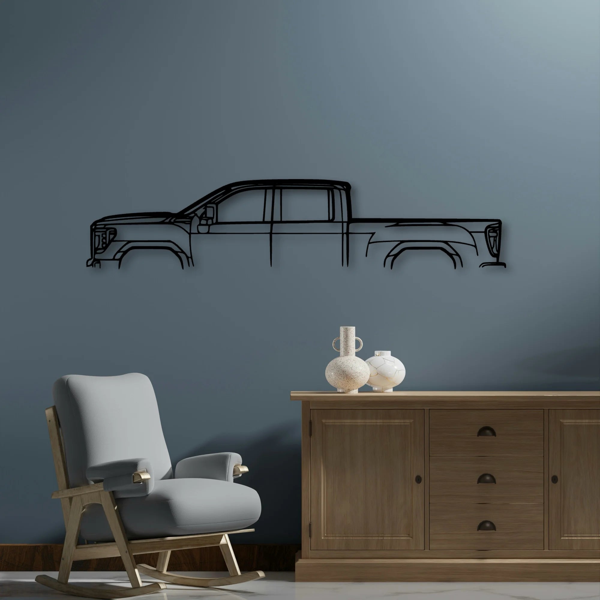Sierra 2500 GT4 Classic Silhouette Metal Wall Art - Automotive Garage Decor