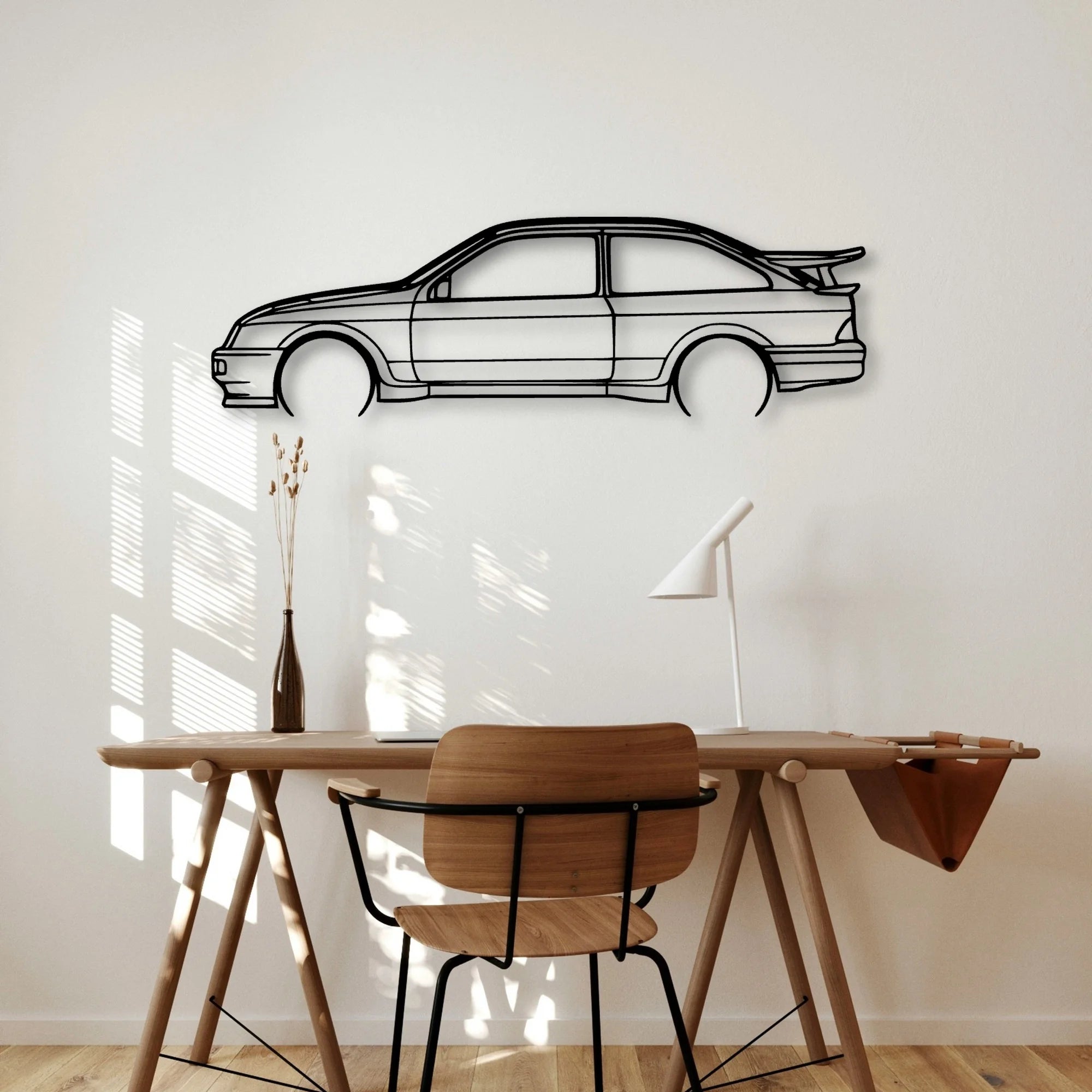 Sierra RS500 1987 Classic Silhouette Metal Wall Art - Automotive Garage Decor