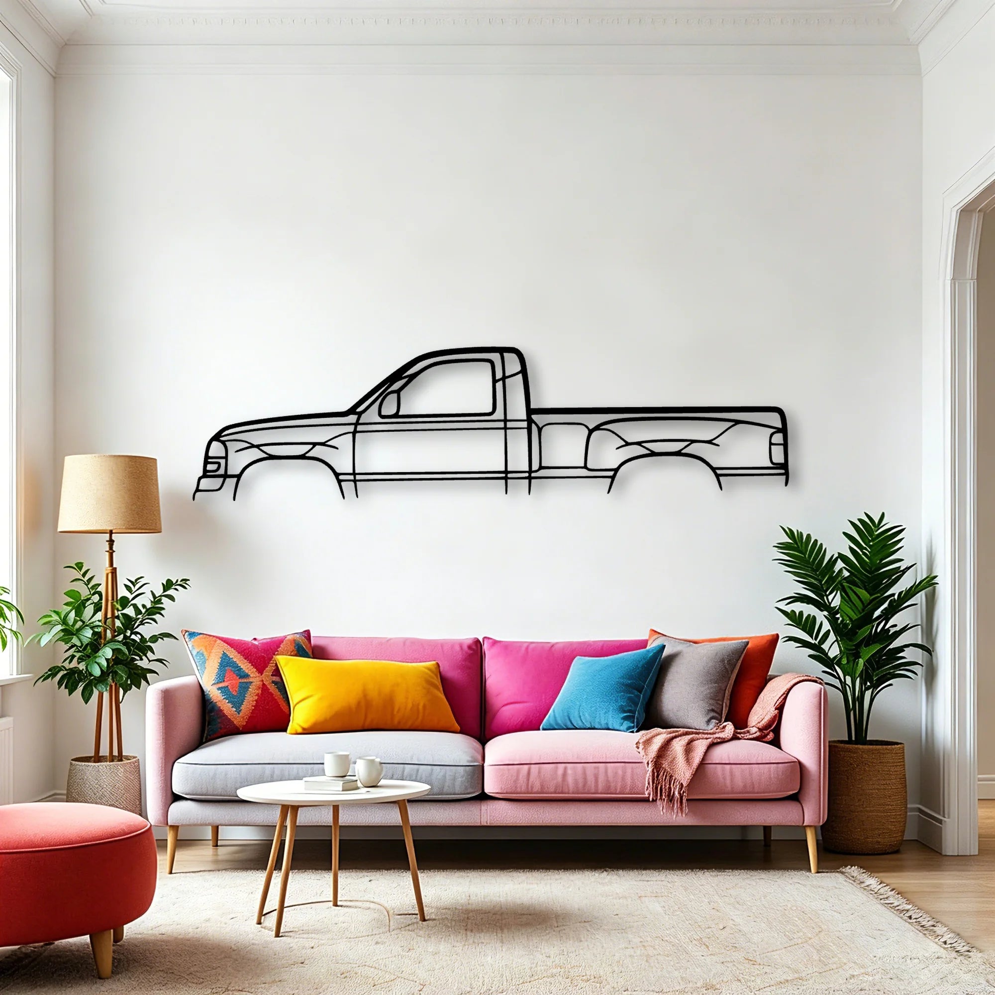 Sierra Single Cab Classic Silhouette Metal Wall Art - Automotive Garage Decor