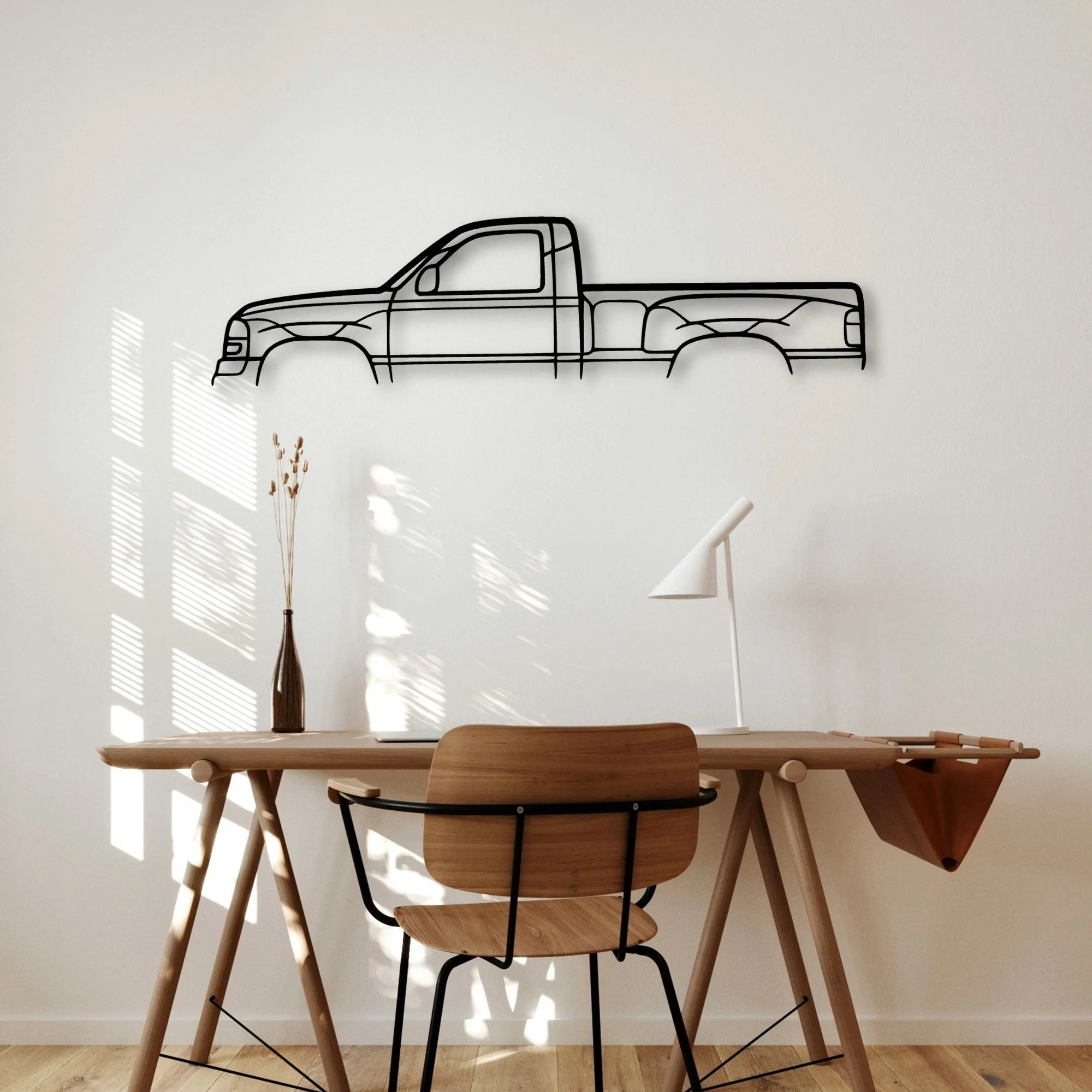 Sierra Single Cab Classic Silhouette Metal Wall Art - Automotive Garage Decor