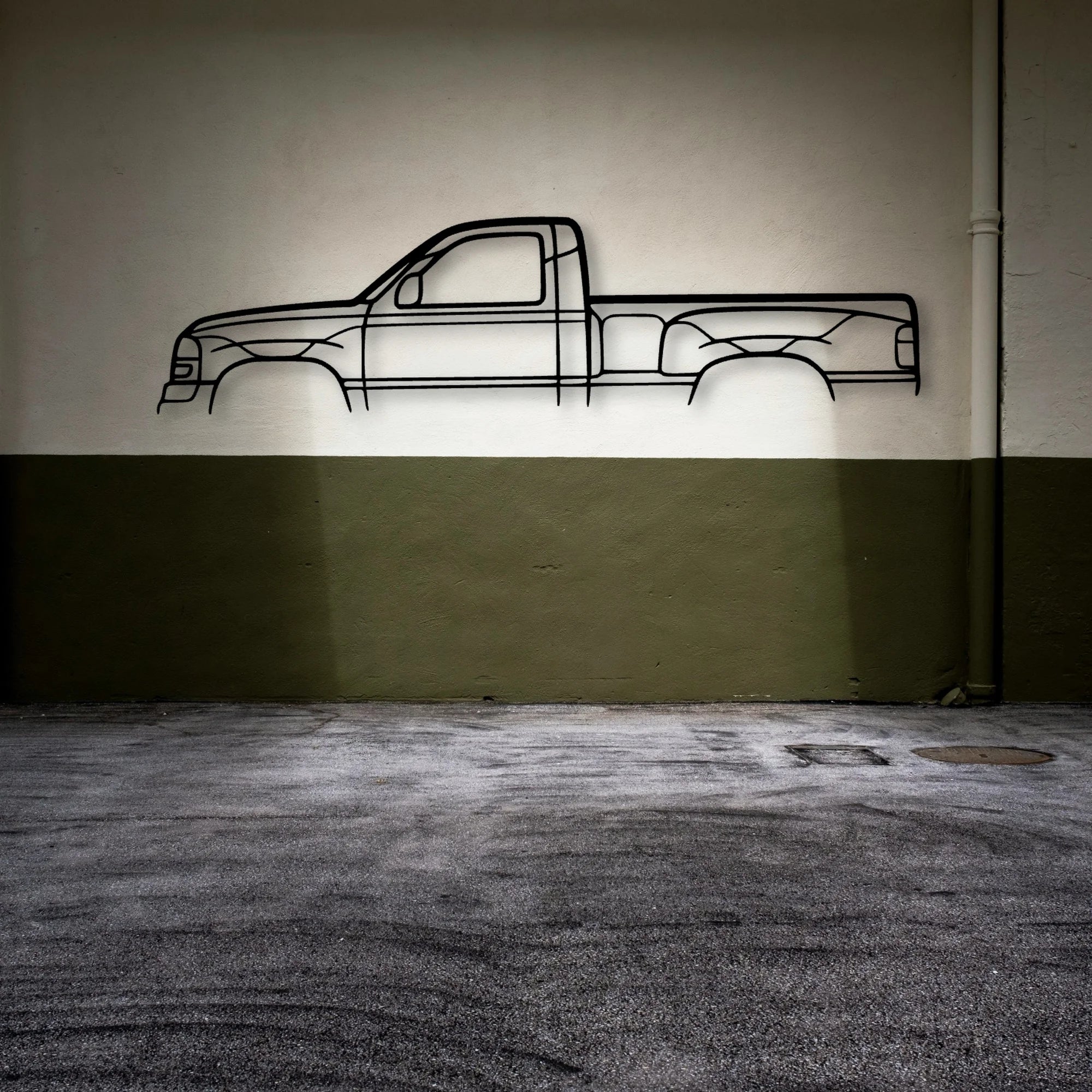 Sierra Single Cab Classic Silhouette Metal Wall Art - Automotive Garage Decor