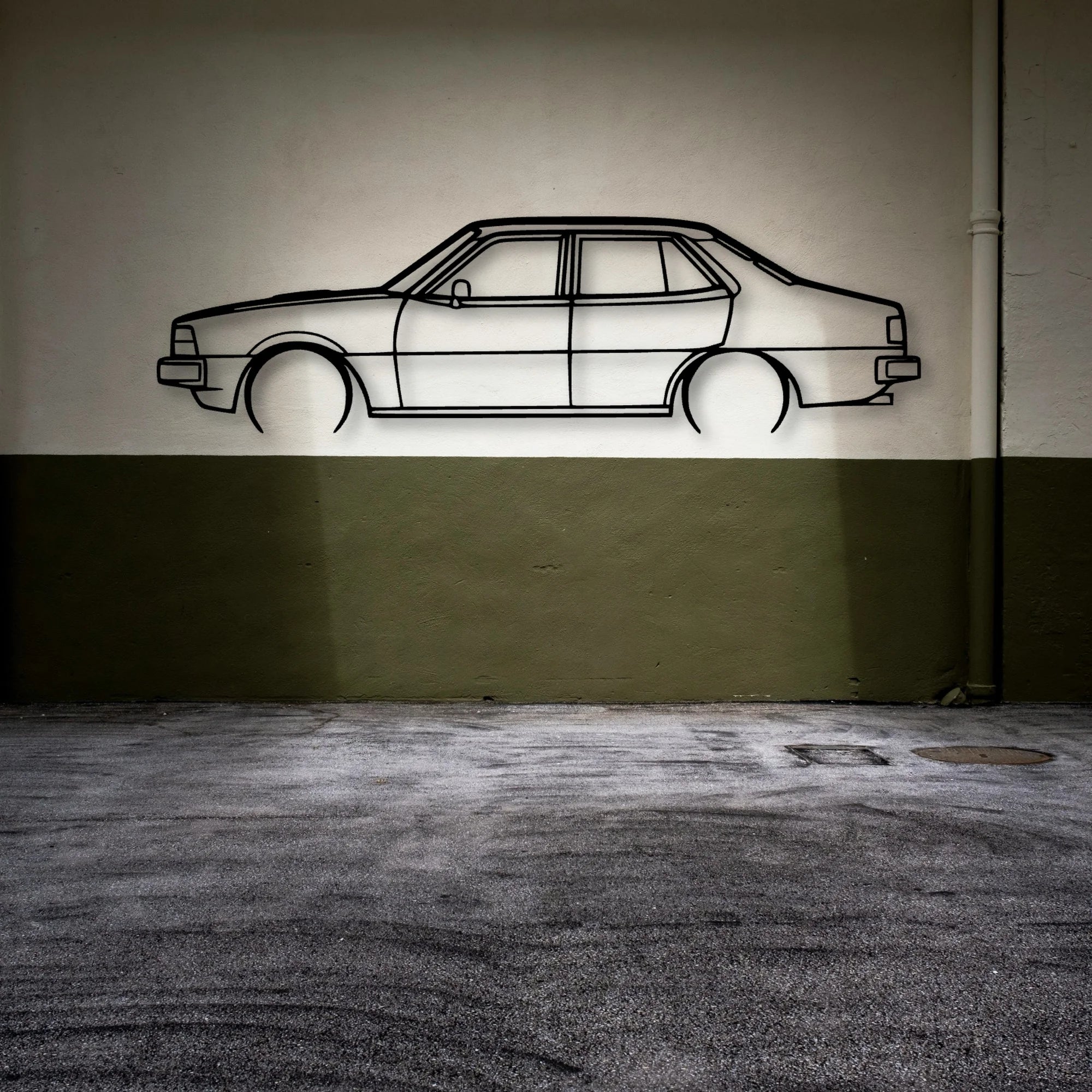 Sigma 1981 Turbo Classic Silhouette Metal Wall Art - Automotive Garage Decor