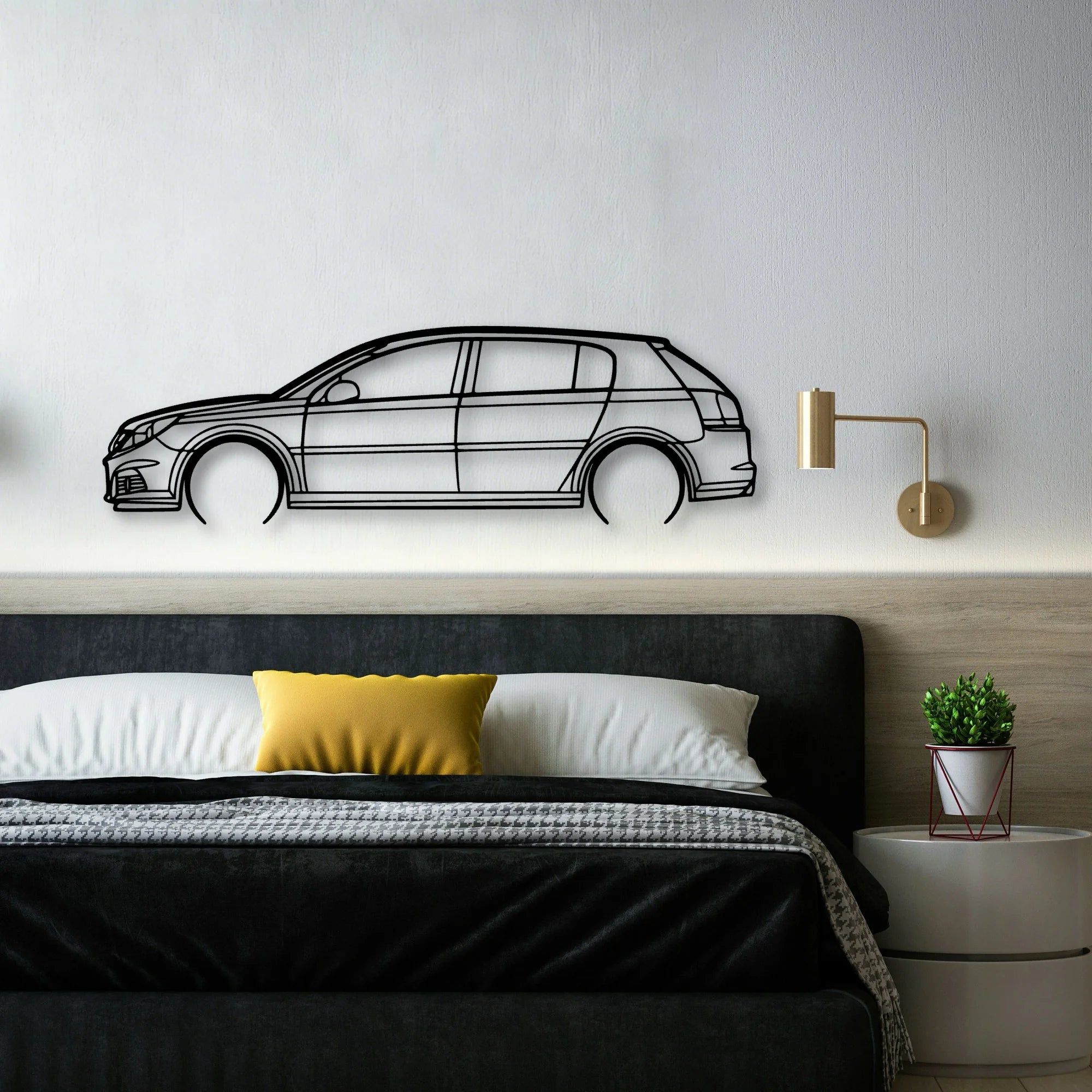 Signum V6 2006 Classic Silhouette Metal Wall Art - Automotive Garage Decor