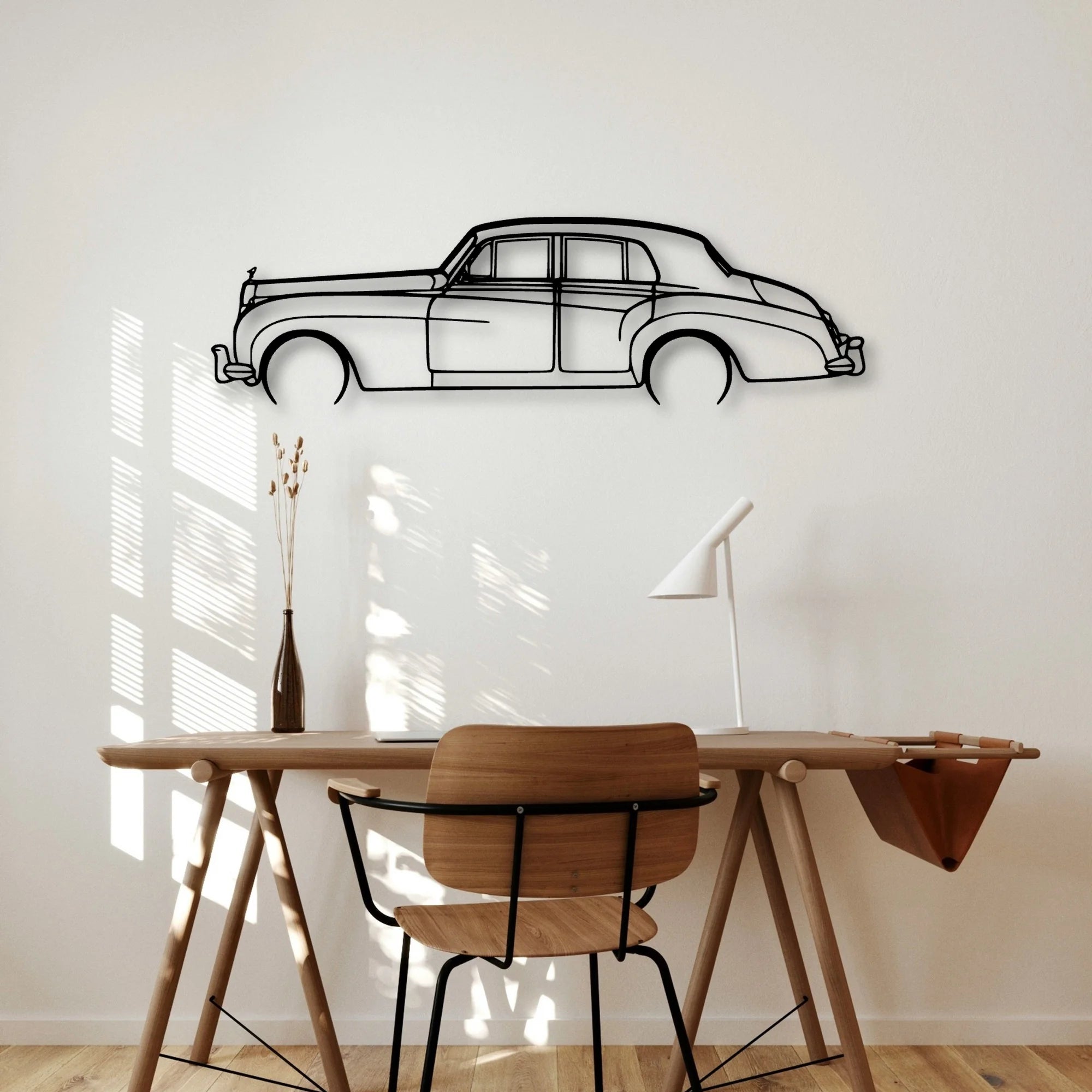 Silver Cloud 2 Classic Silhouette Metal Wall Art - Automotive Garage Decor