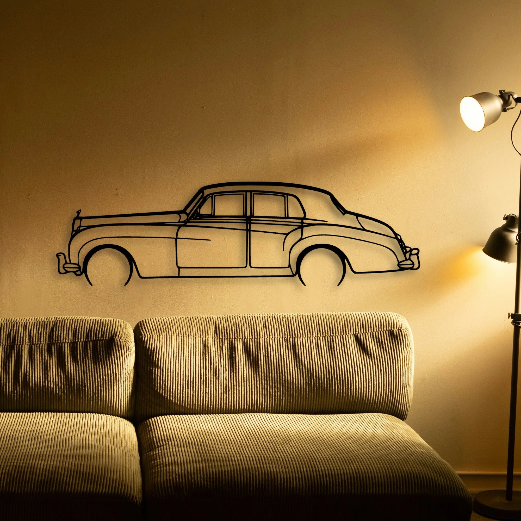 Silver Cloud 2 Classic Silhouette Metal Wall Art - Automotive Garage Decor