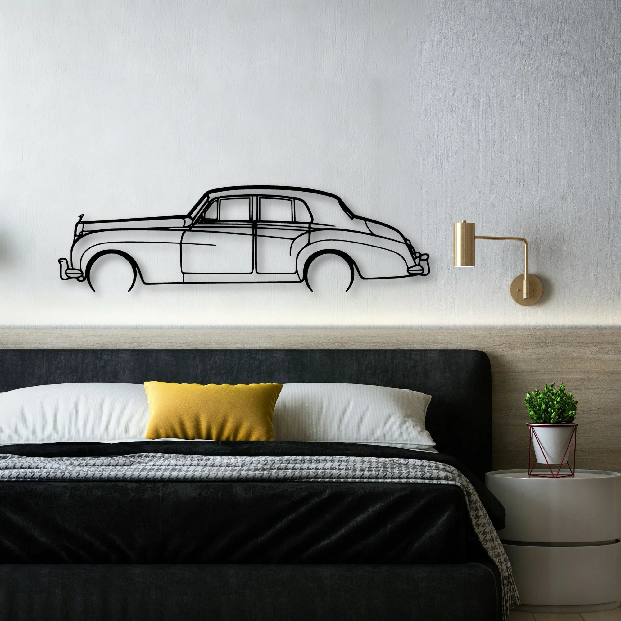 Silver Cloud 2 Classic Silhouette Metal Wall Art - Automotive Garage Decor