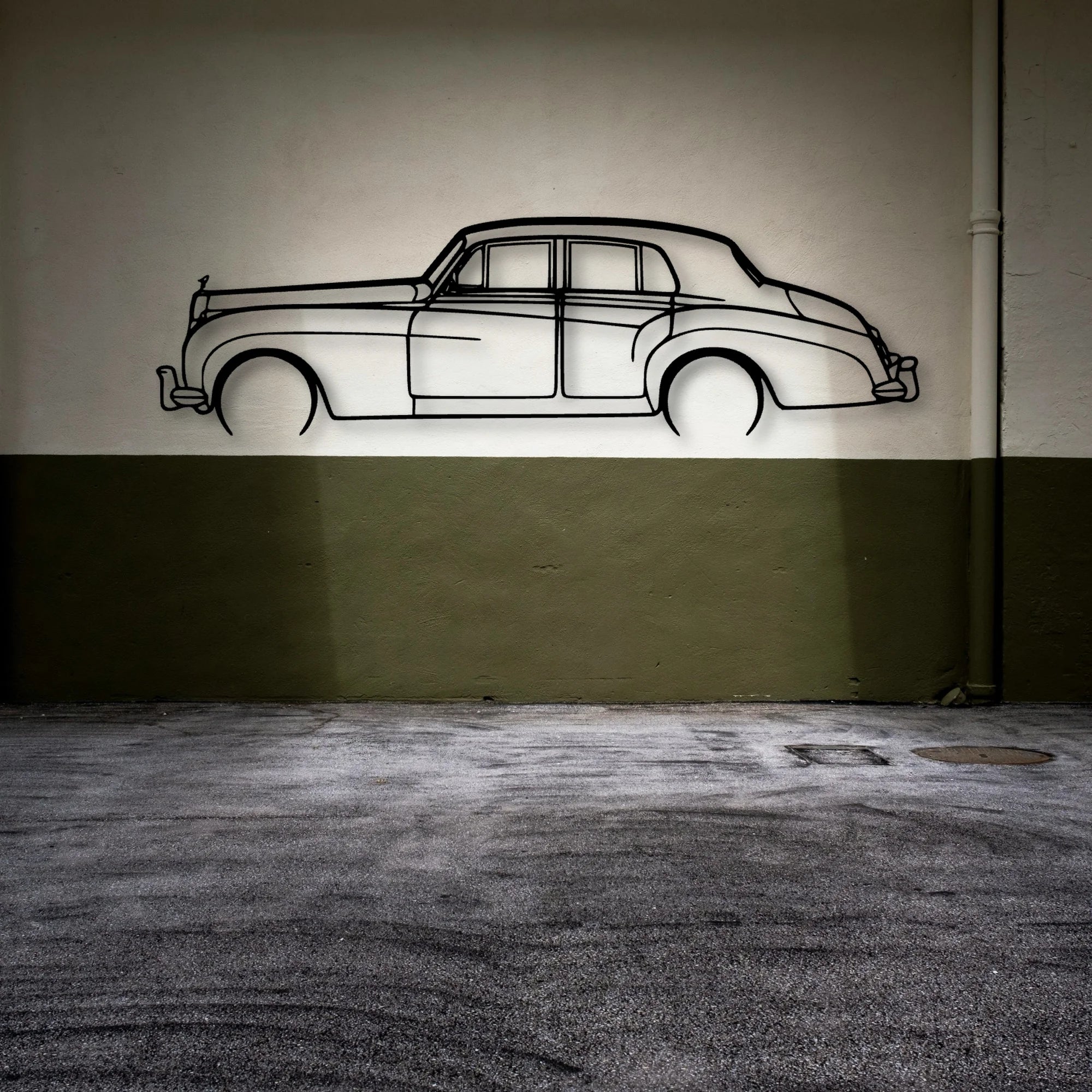 Silver Cloud 2 Classic Silhouette Metal Wall Art - Automotive Garage Decor