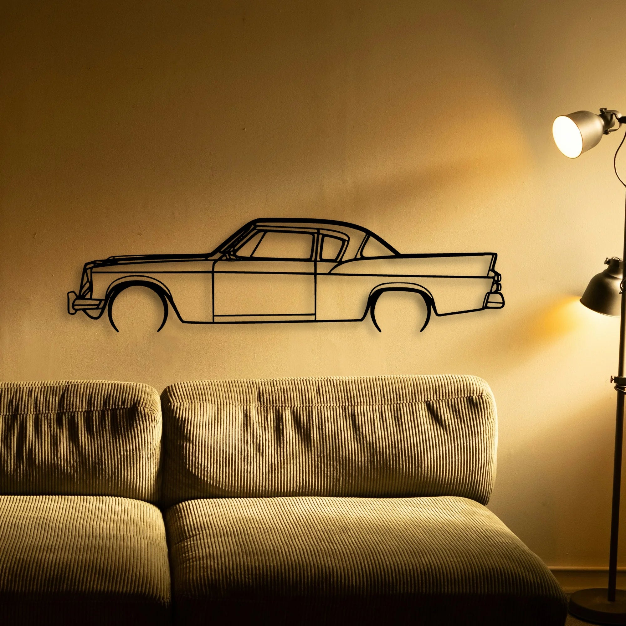Silverhawk 1957 Classic Silhouette Metal Wall Art - Automotive Garage Decor