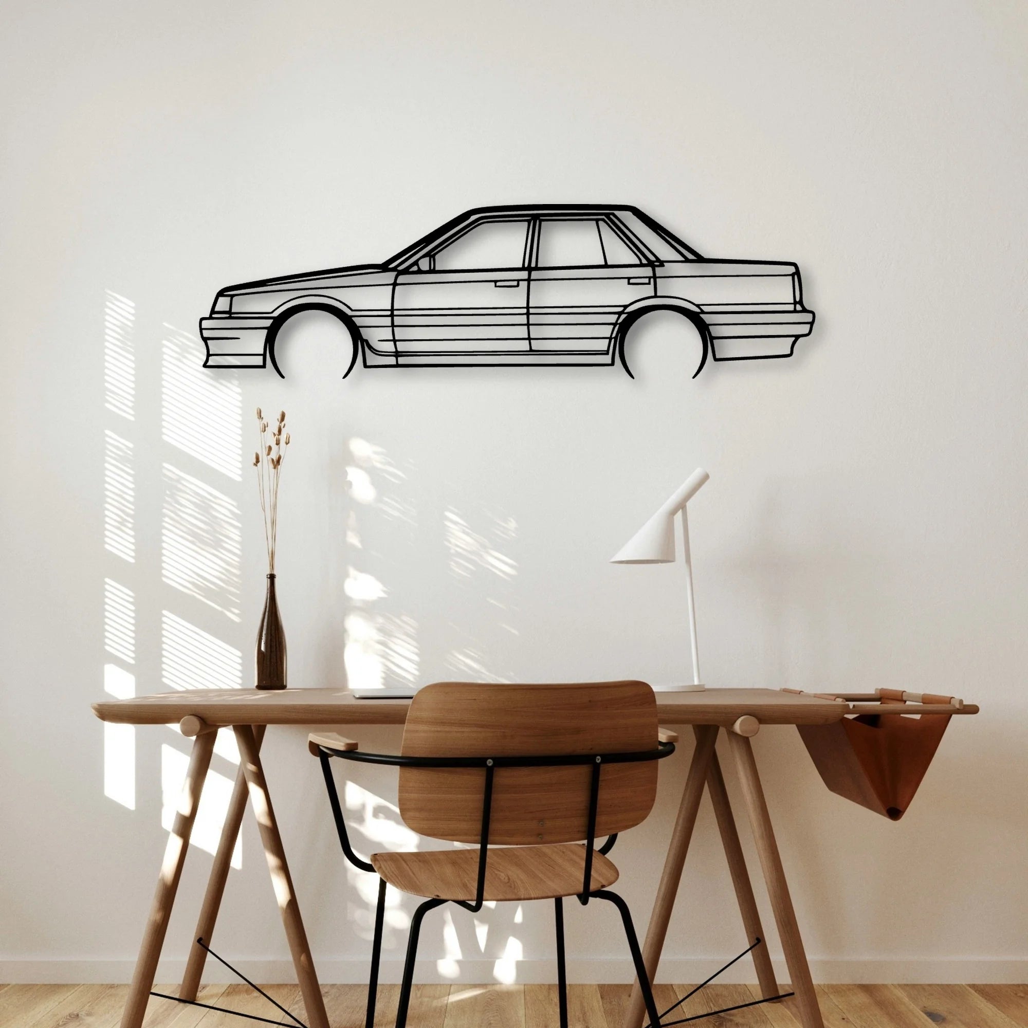 Skyline R31 1989 Classic Silhouette Metal Wall Art - Automotive Garage Decor