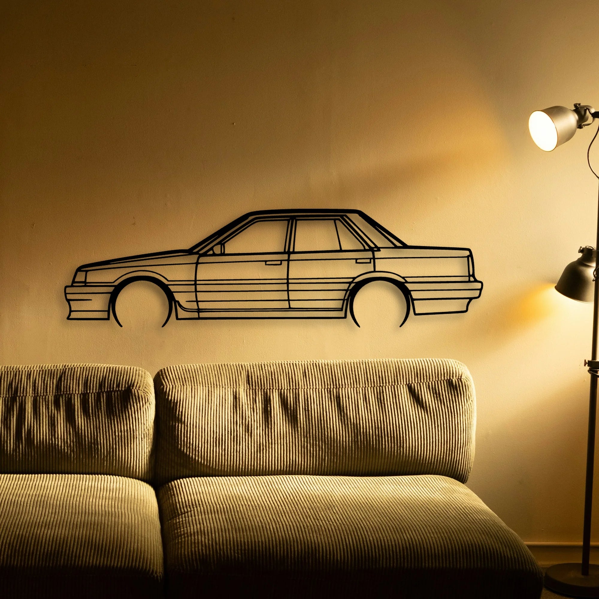 Skyline R31 1989 Classic Silhouette Metal Wall Art - Automotive Garage Decor