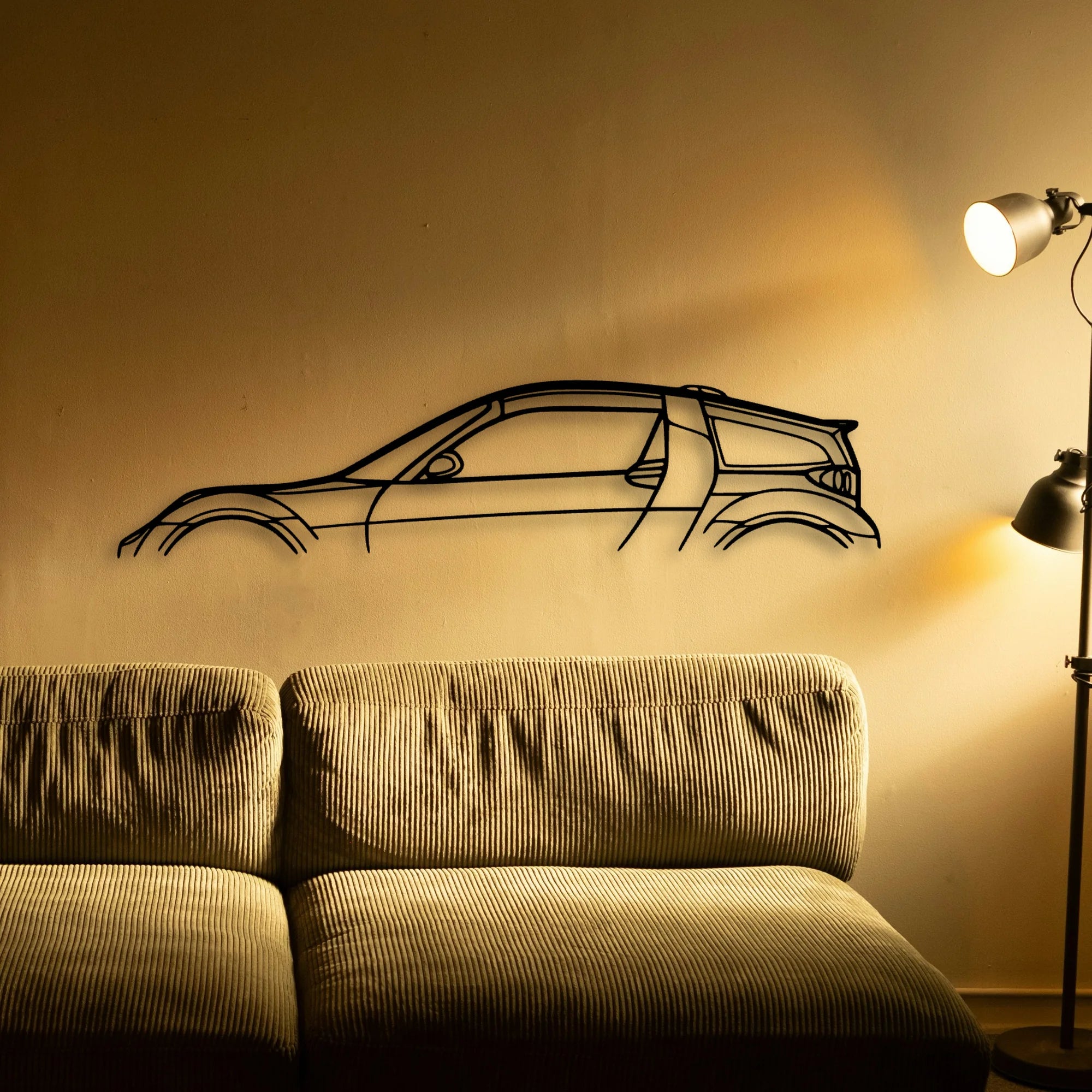 Smart Coupe B Edition 2002 Classic Silhouette Metal Wall Art - Automotive Garage Decor