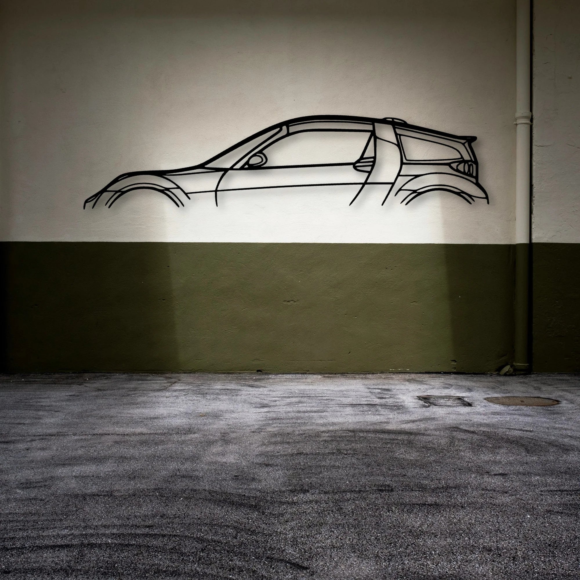 Smart Coupe B Edition 2002 Classic Silhouette Metal Wall Art - Automotive Garage Decor