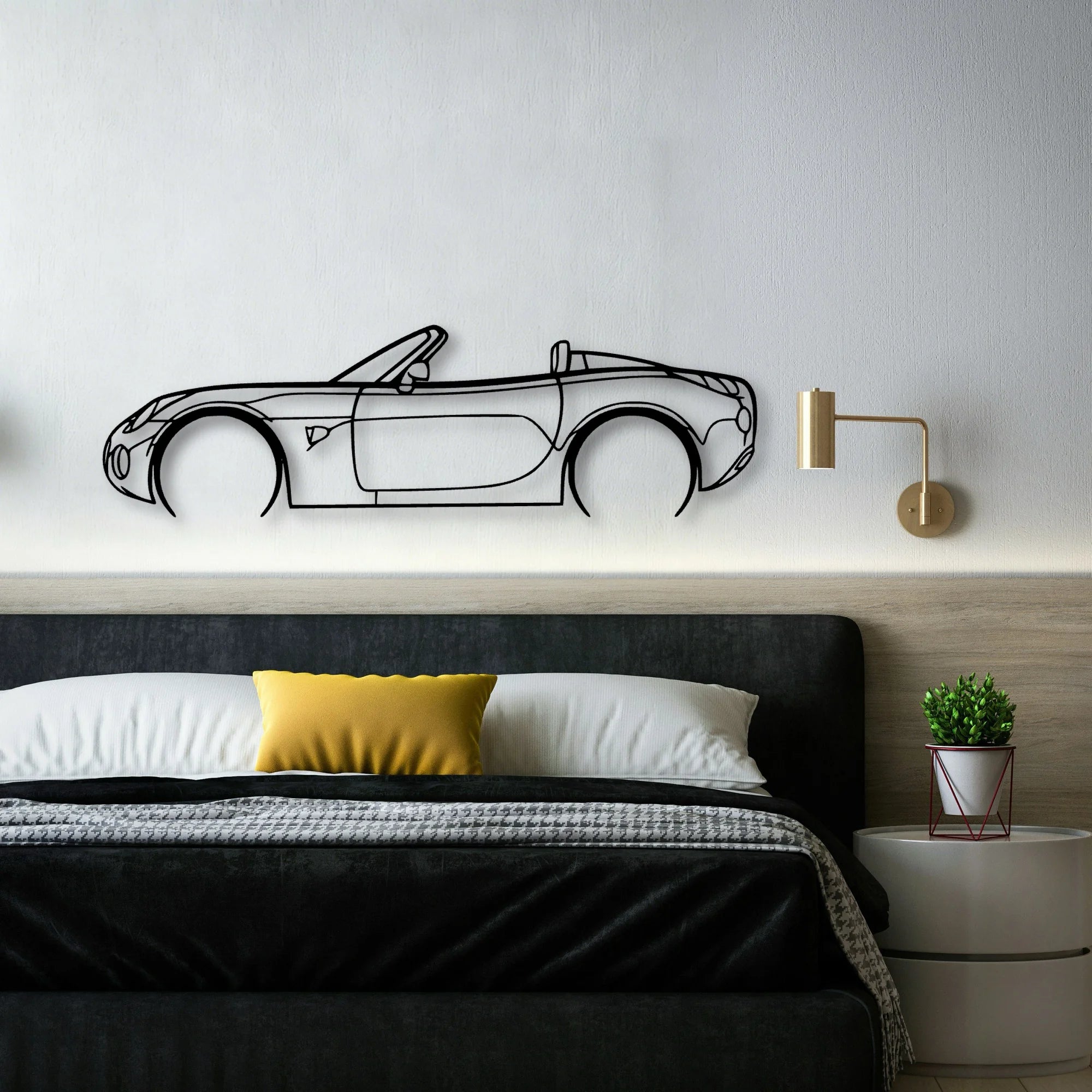 Solstice GXP 2 Classic Silhouette Metal Wall Art - Automotive Garage Decor