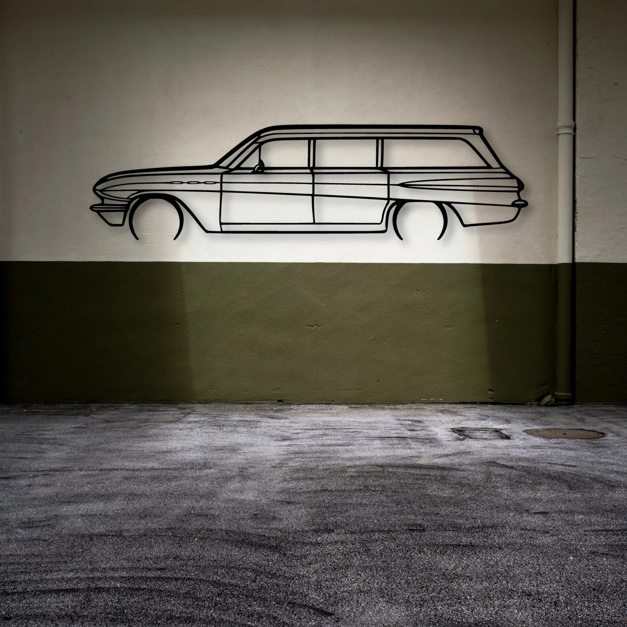 Special Wagon 1962 Classic Silhouette Metal Wall Art - Automotive Garage Decor