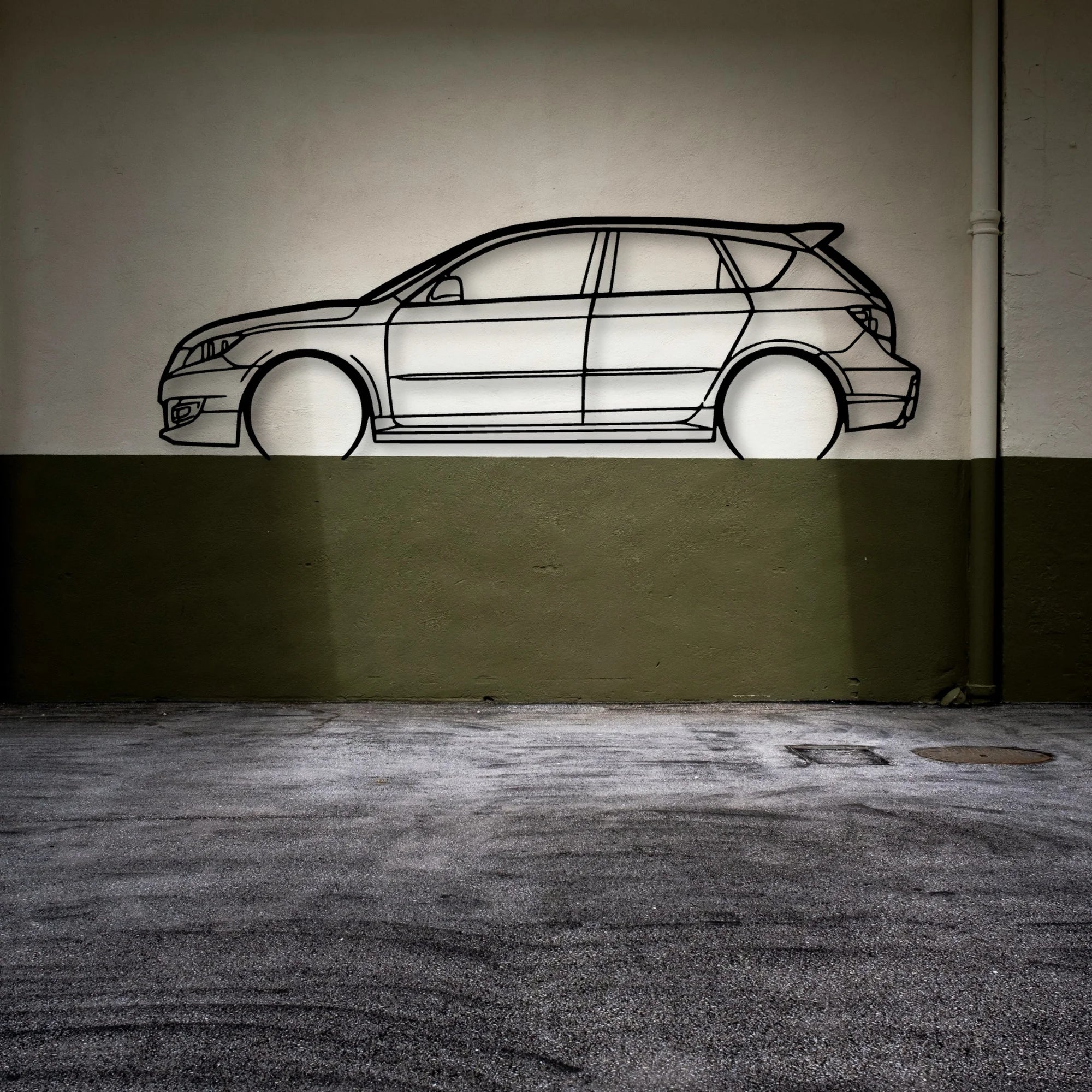 Speed 3 2008 Classic Silhouette Metal Wall Art - Automotive Garage Decor