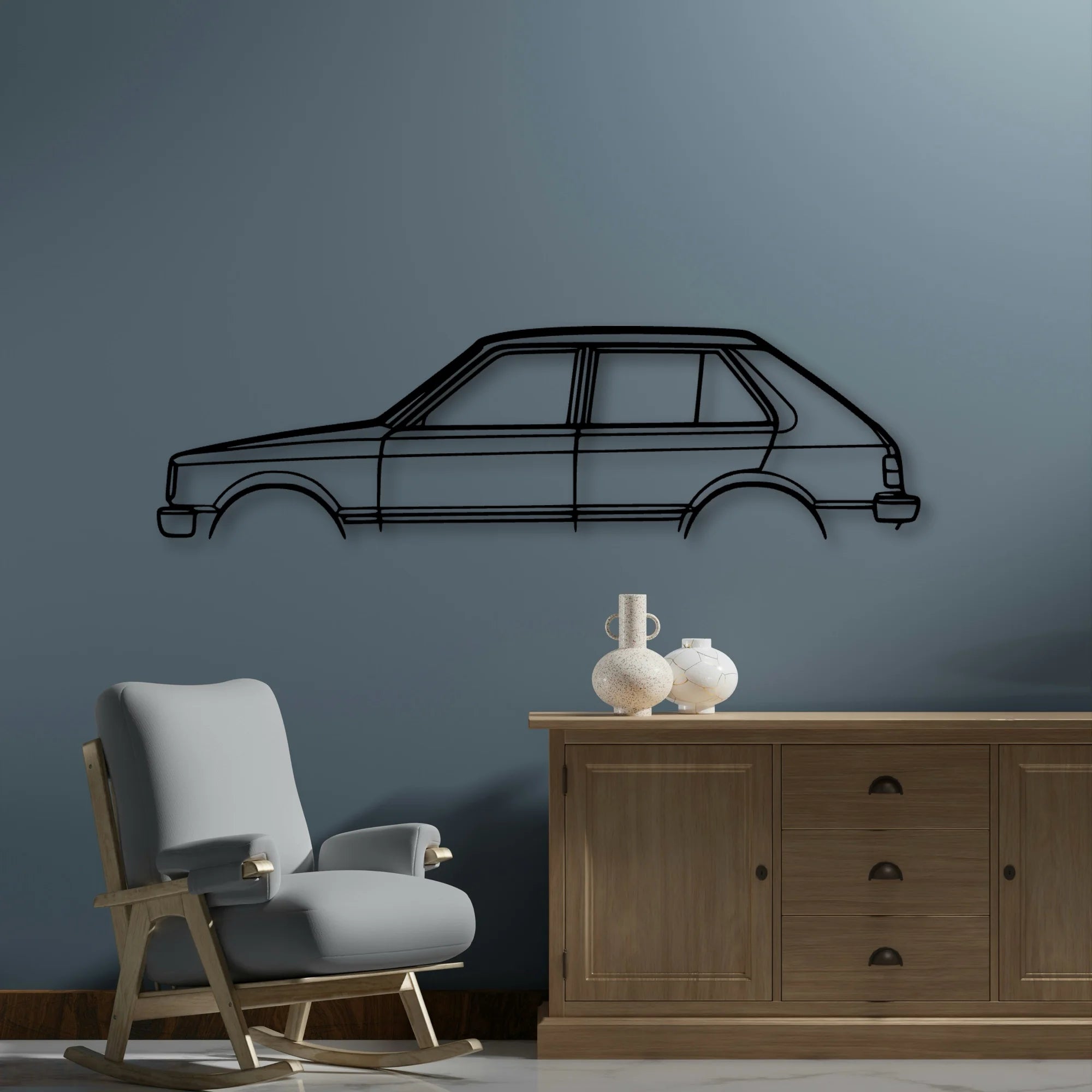 Starlet 1982 Classic Silhouette Metal Wall Art - Automotive Garage Decor